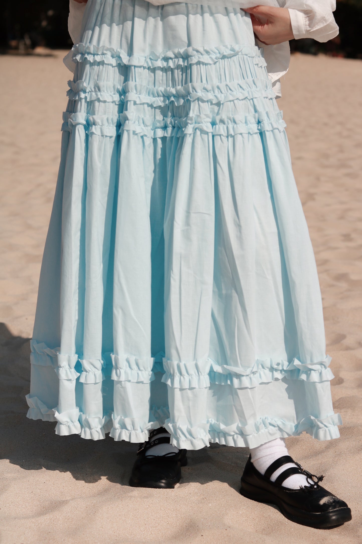 Doll Double Ruffle Skirt (Blue)