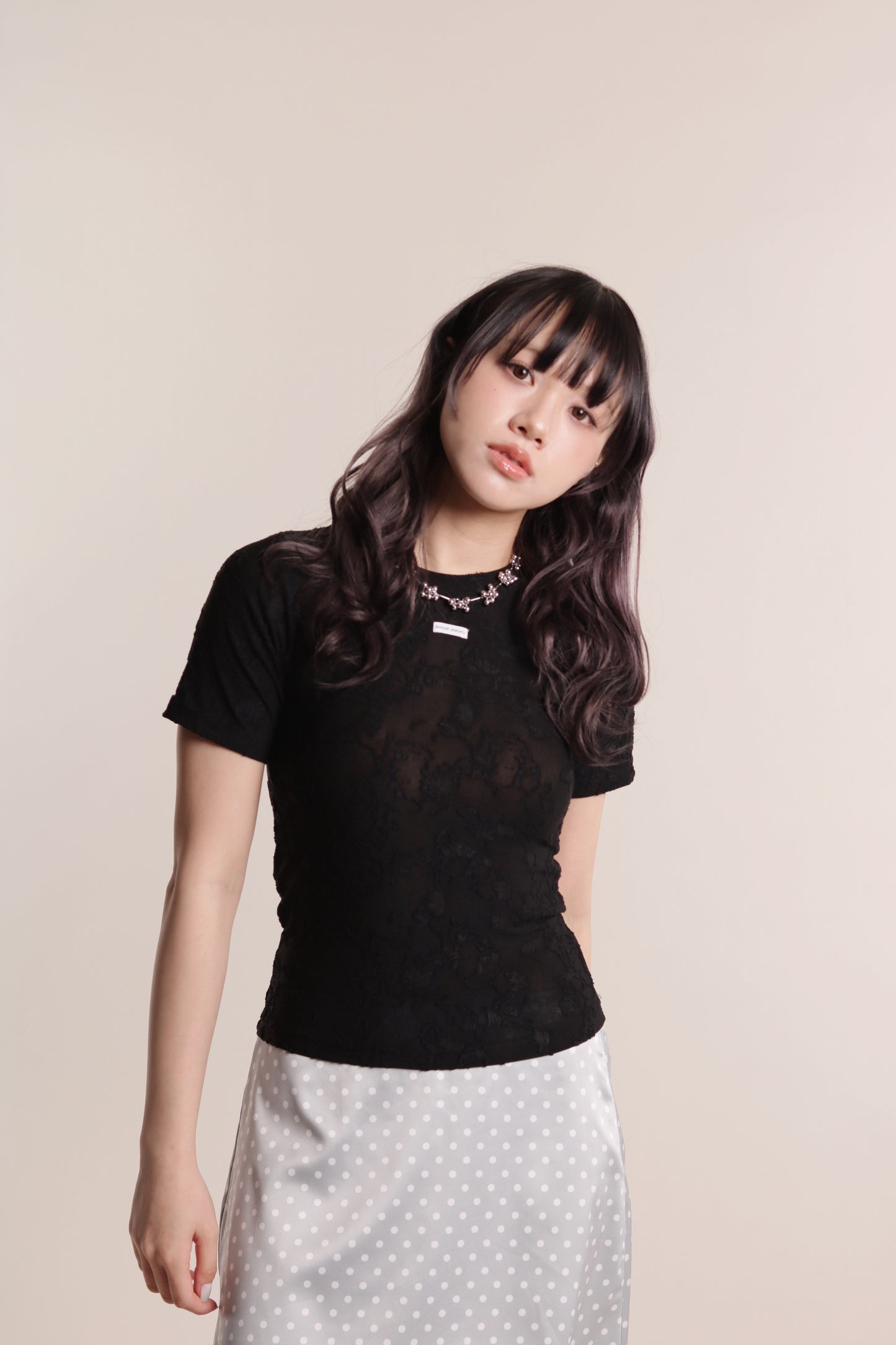 Mesh Flower Top (Black)