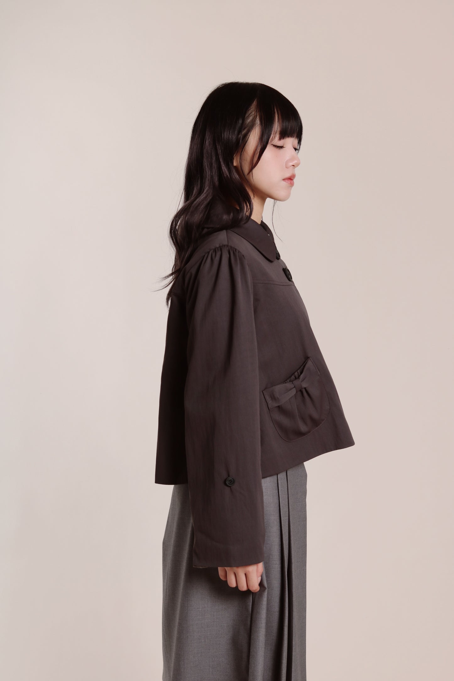 Doll Ribbon Jacket (Charcoal)