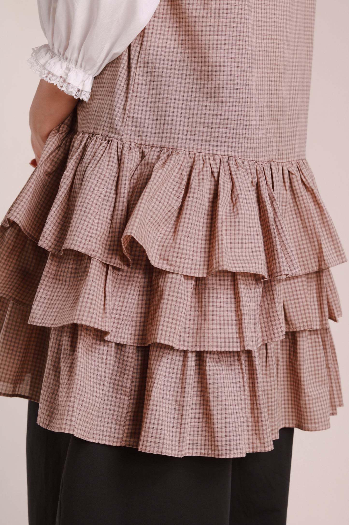 Layered Ruffle Dress (Beige)