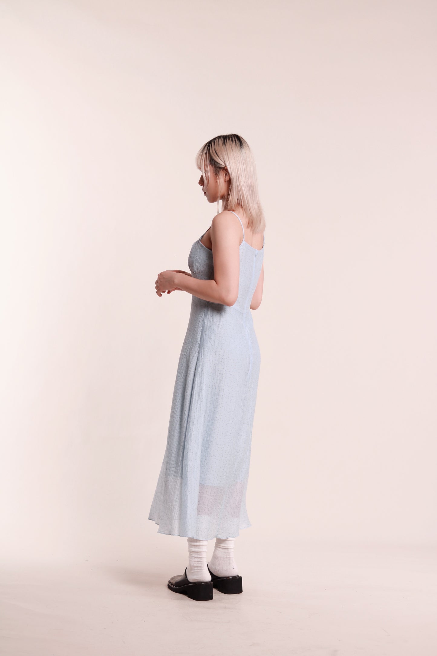 Floral Sleeveless Dress (Blue)