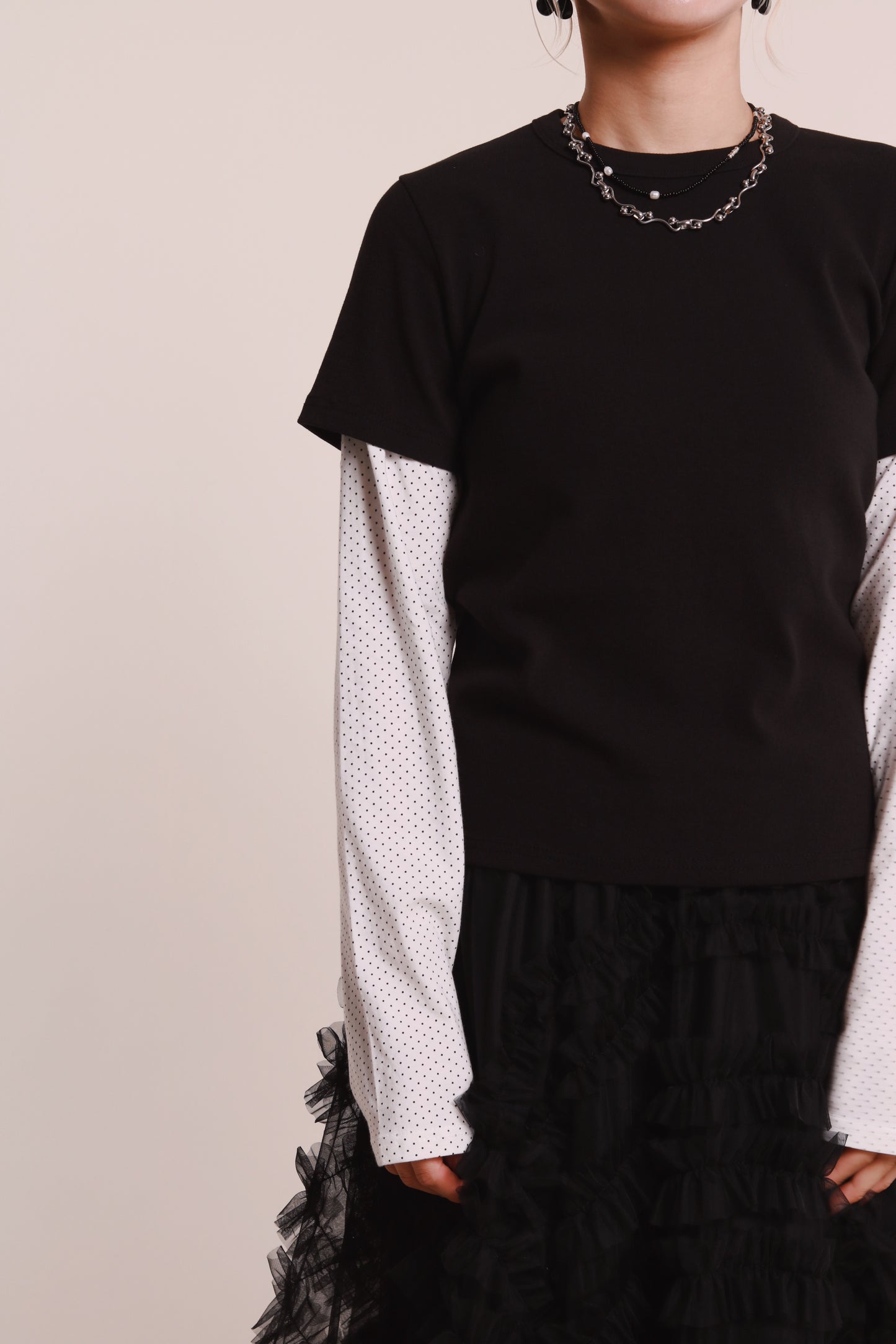 Layered Dot Top (White)