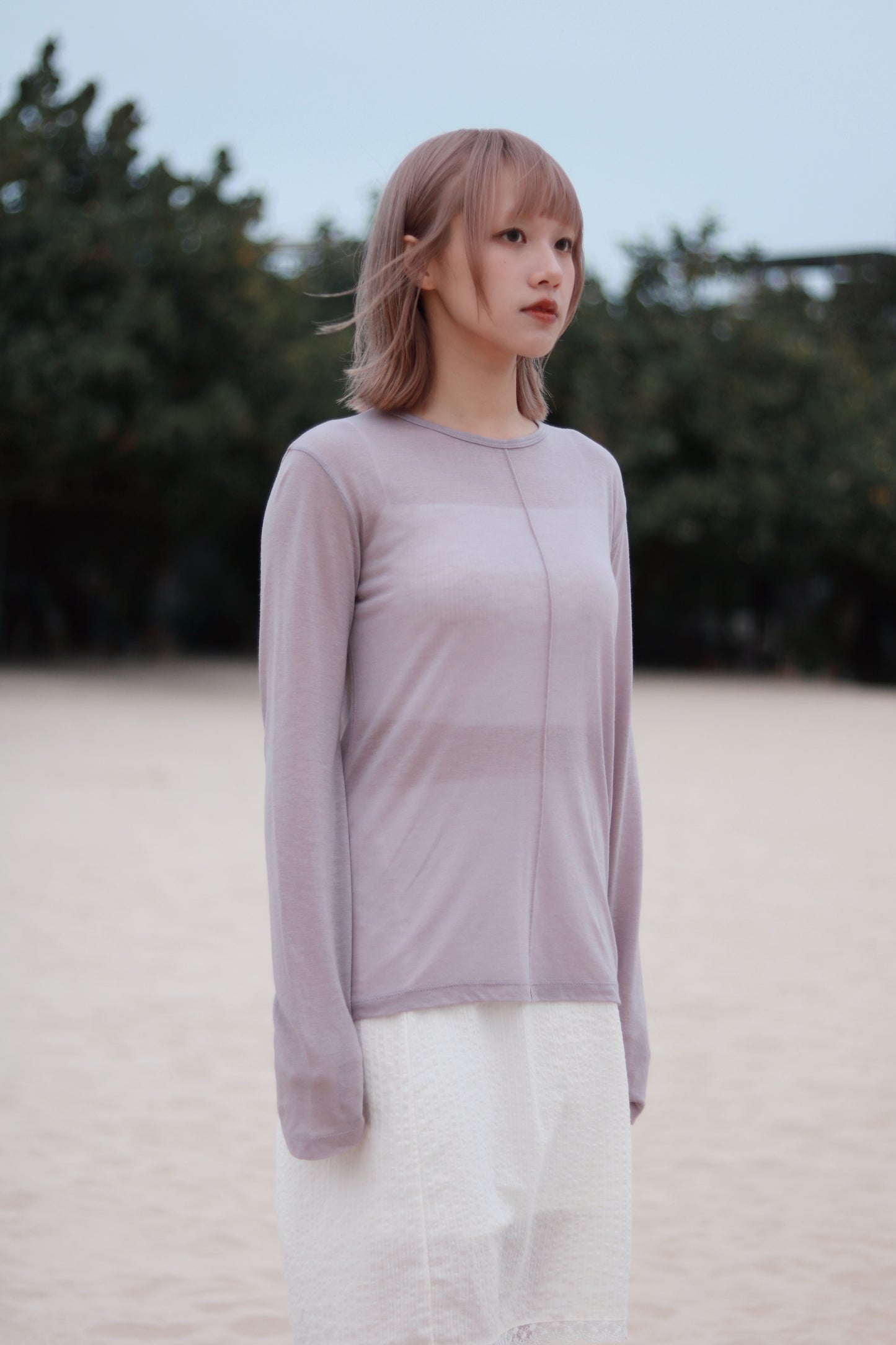 Spring Basic Top (Charcoal/Pink/Purple/White)