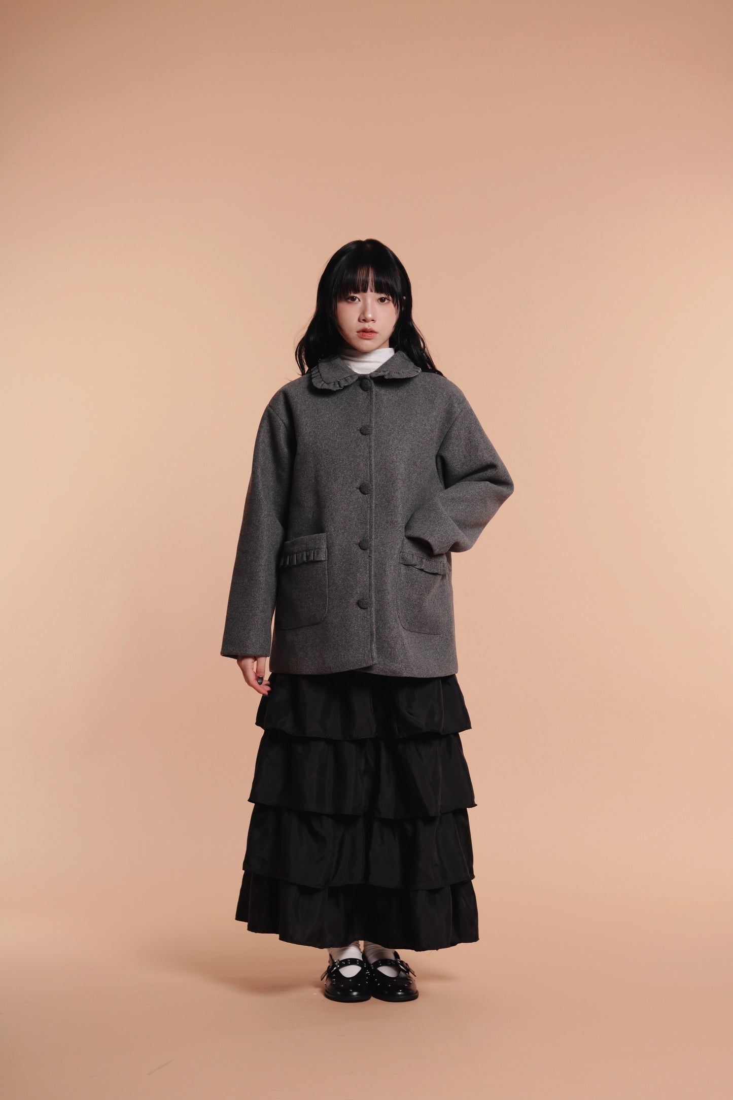 Ruffle Tiered Skirt (Black)