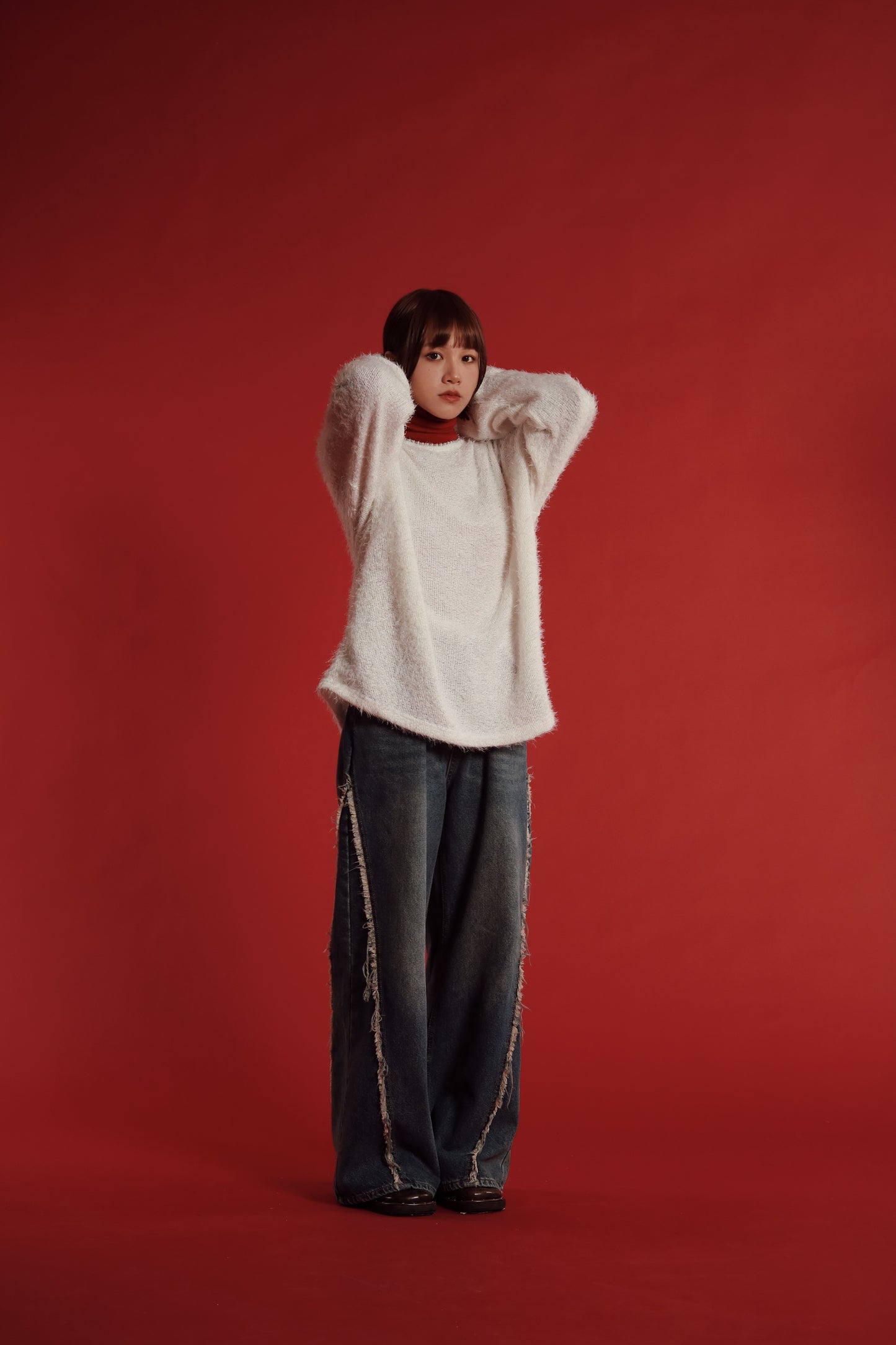 Fluffy Oversize Top (White)