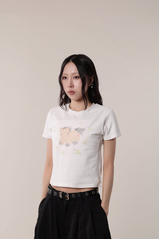 Horse Cropped Tee