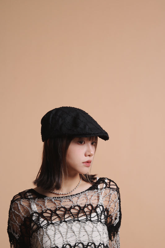Frayed News Cap (Black)