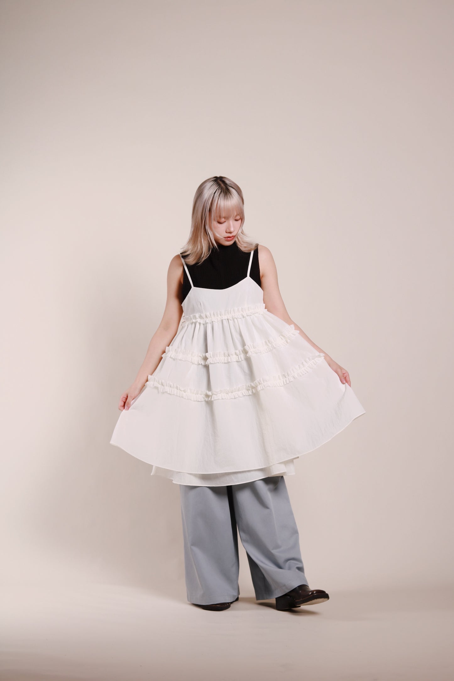 Doll Ruffle Dress (Ivory)