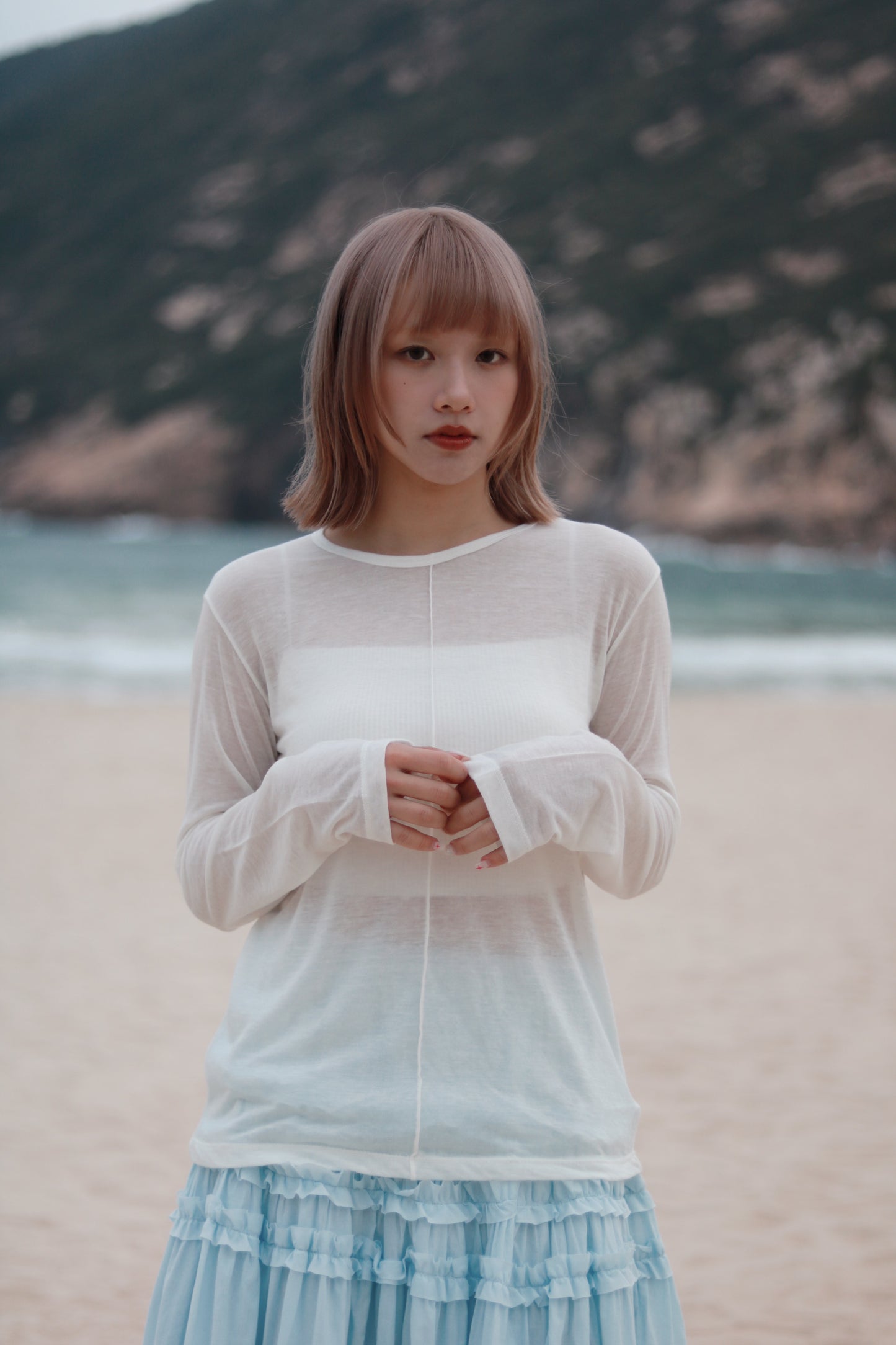 Spring Basic Top (Charcoal/Pink/Purple/White)