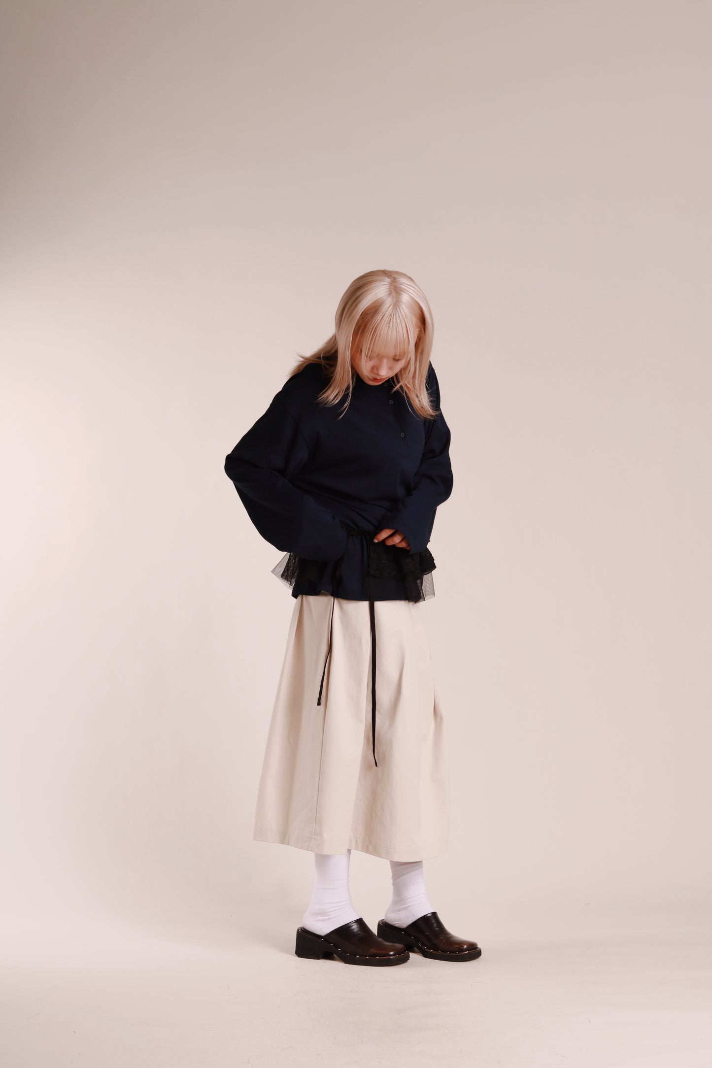 Doll Buckle Skirt (Beige)