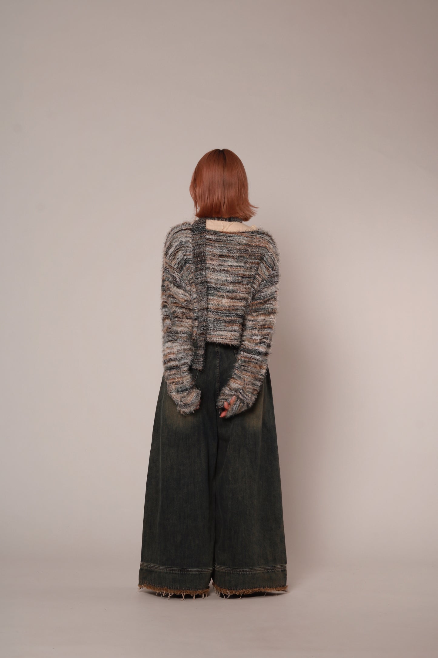 Fluffy Rainbow Sweater (Green)