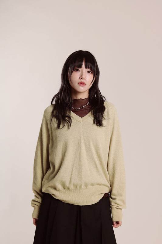 V Neck Sweater (Mustard)