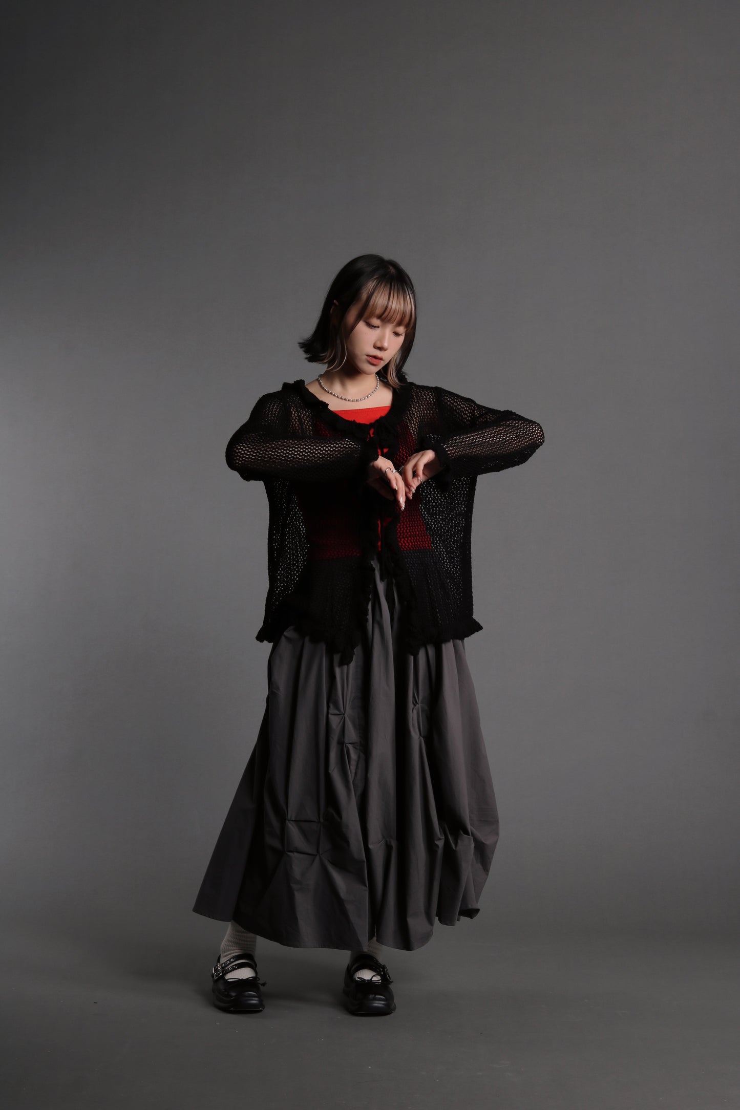 Doll Gathered Skirt (Charcoal)