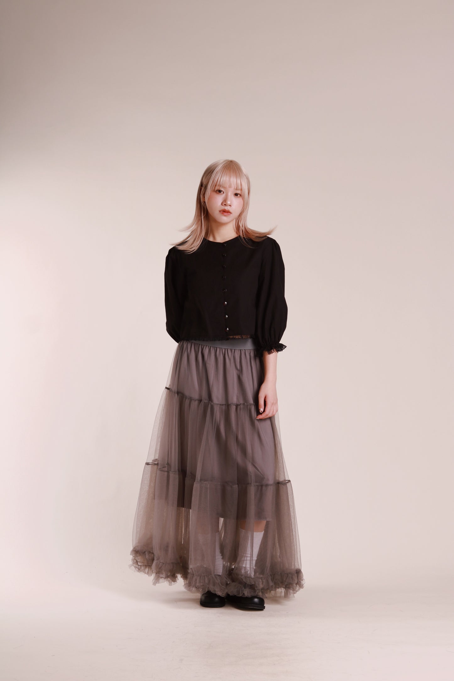 Retro Lace Blouse (Black)