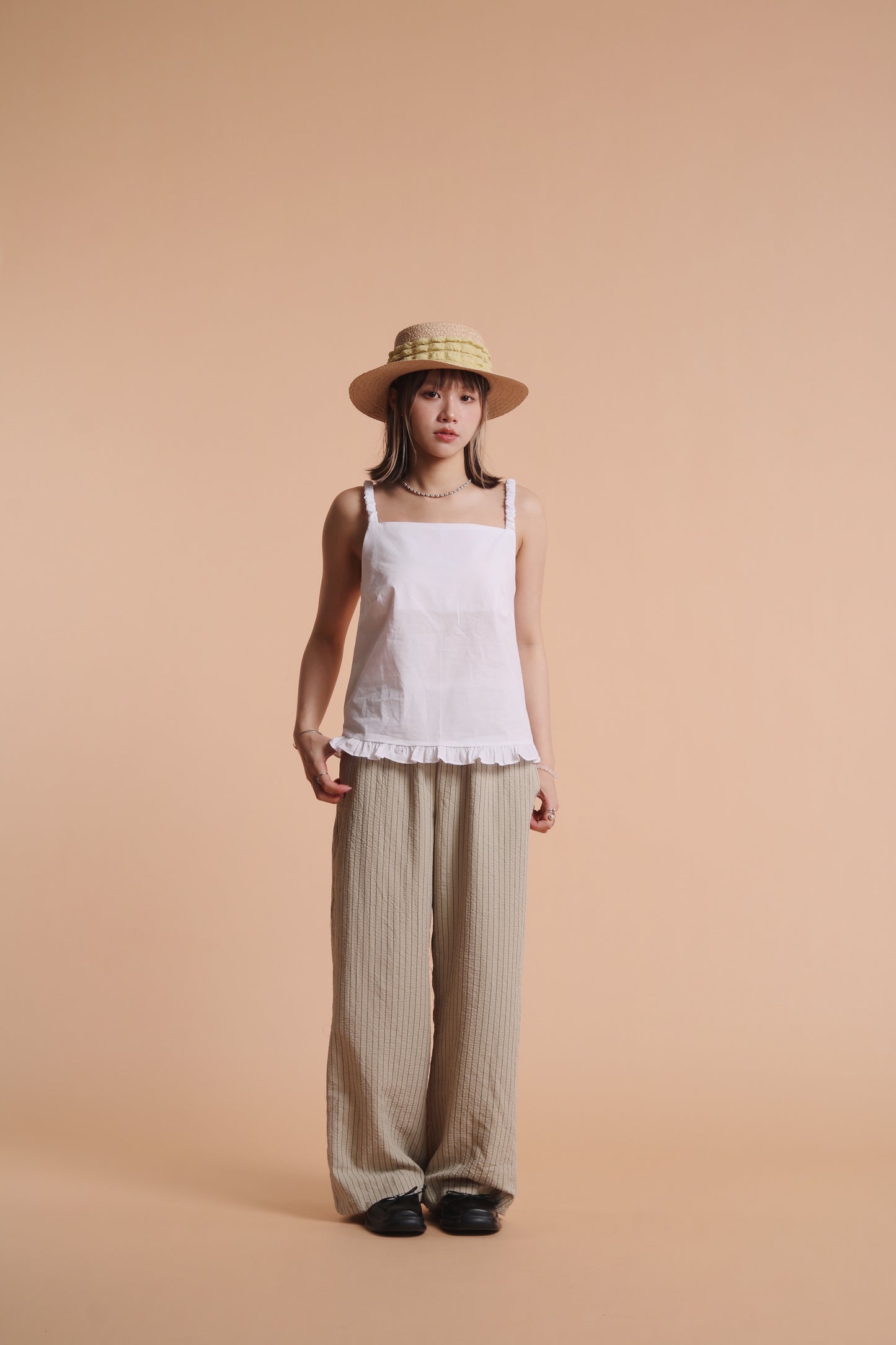 Cut Out Sleeveless Top (White)