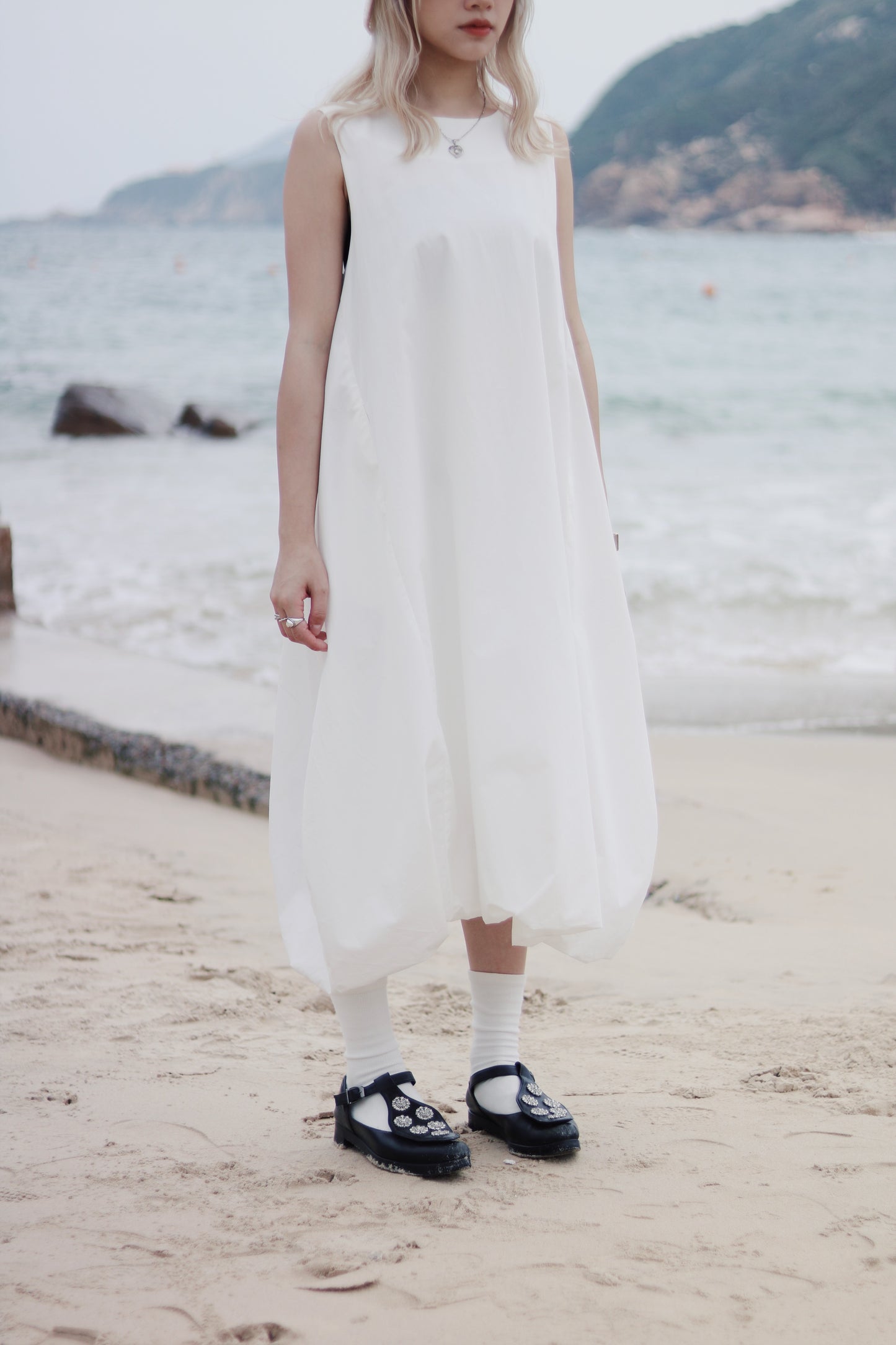 Bubble Cloud Dress (White)