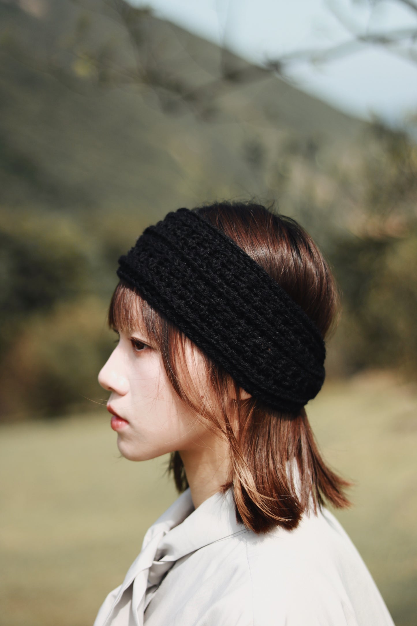 Ribbon Headband (Black/Brown/Grey/Ivory/Pink)