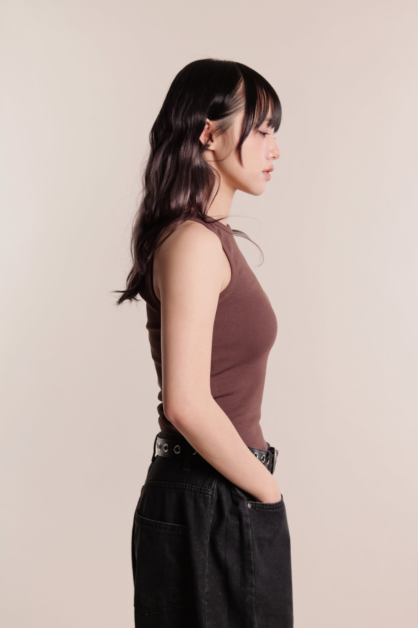 Slim Tank Top (Brown)