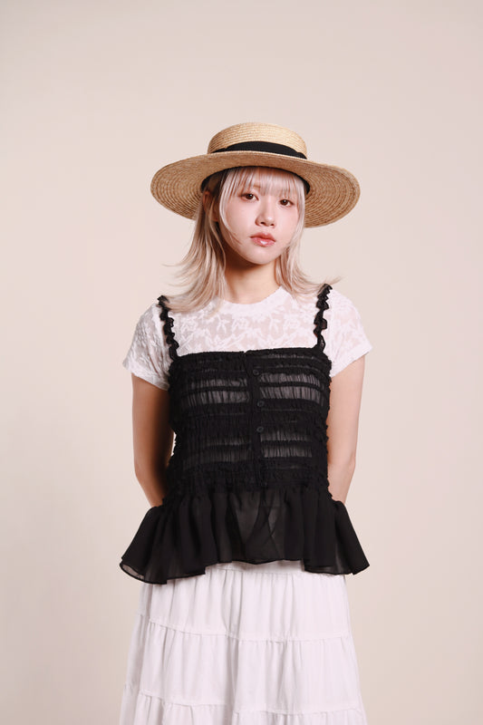 Doll Gathered Top (Black)