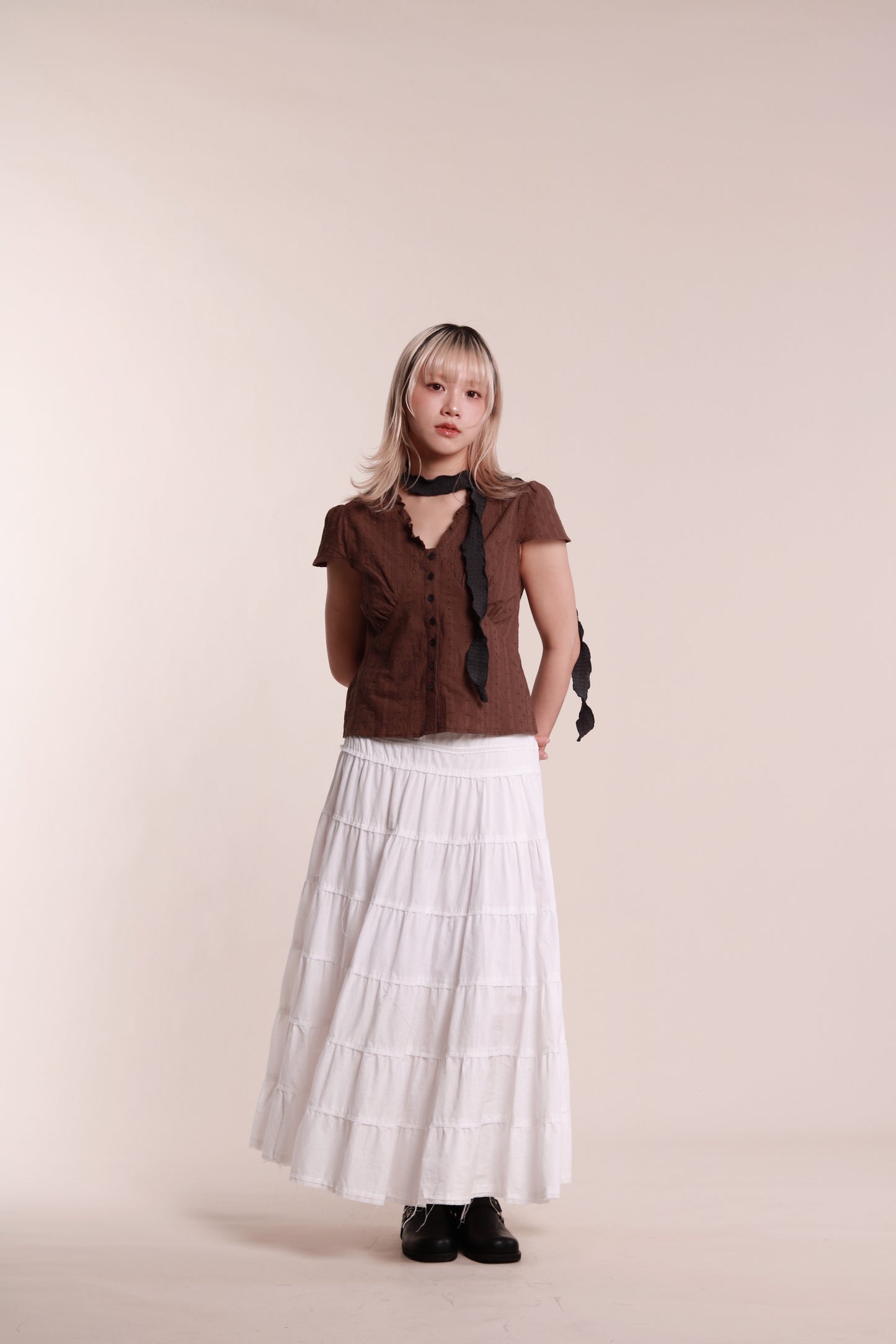 Lace Blouse (Brown)