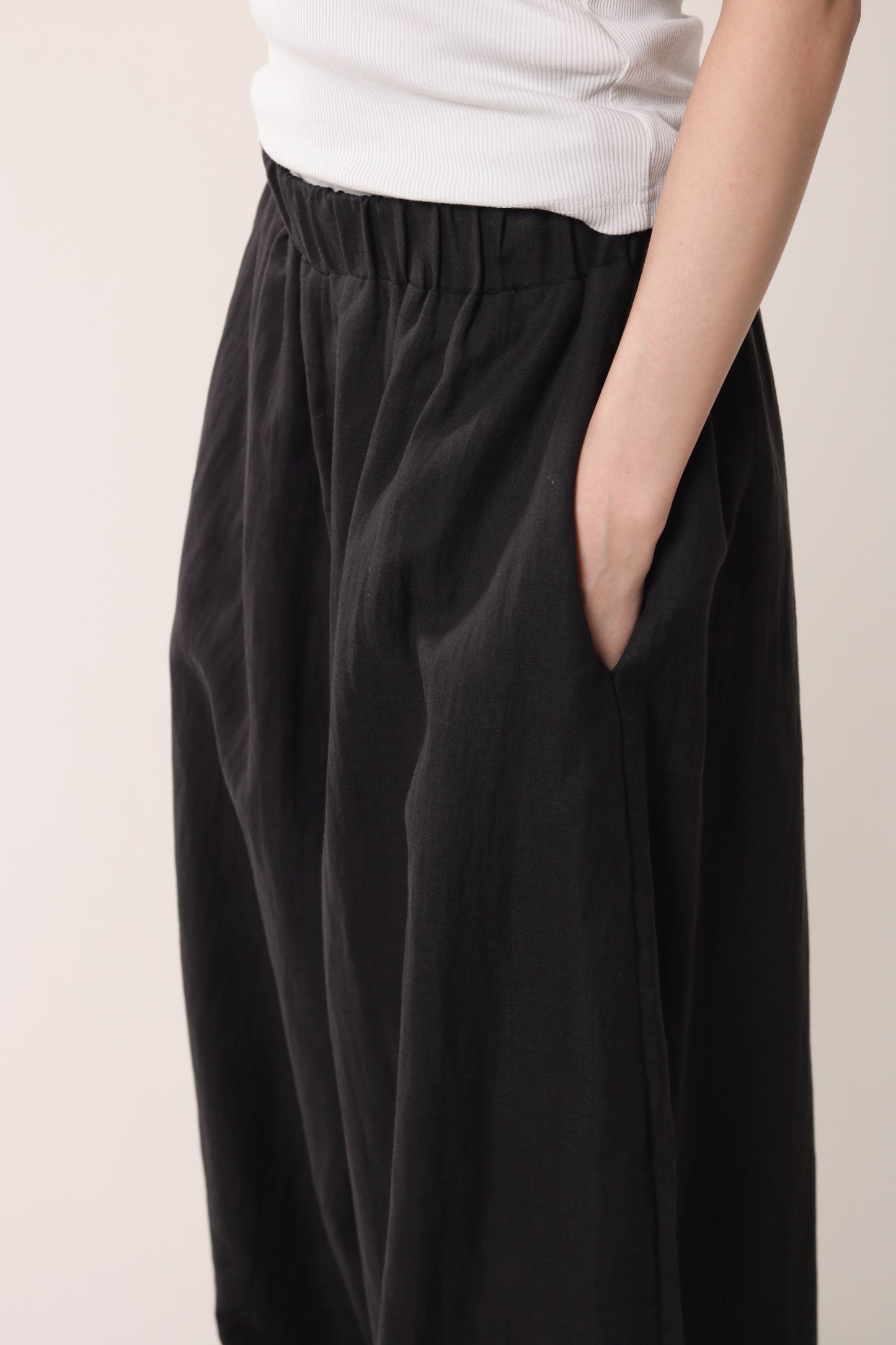 Linen Bubble Pants (Black)