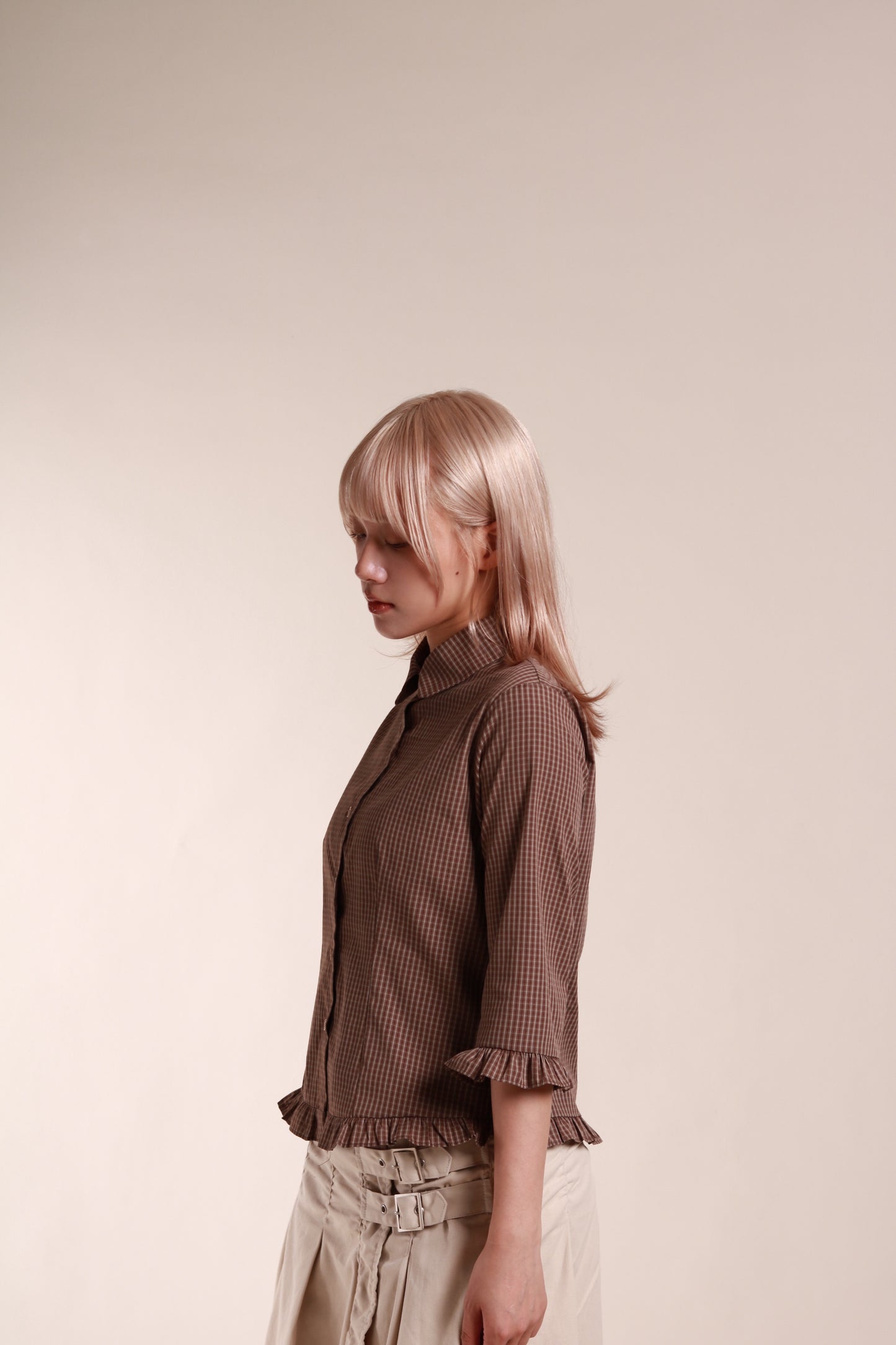 Autumn Ruffle Shirt (Brown)