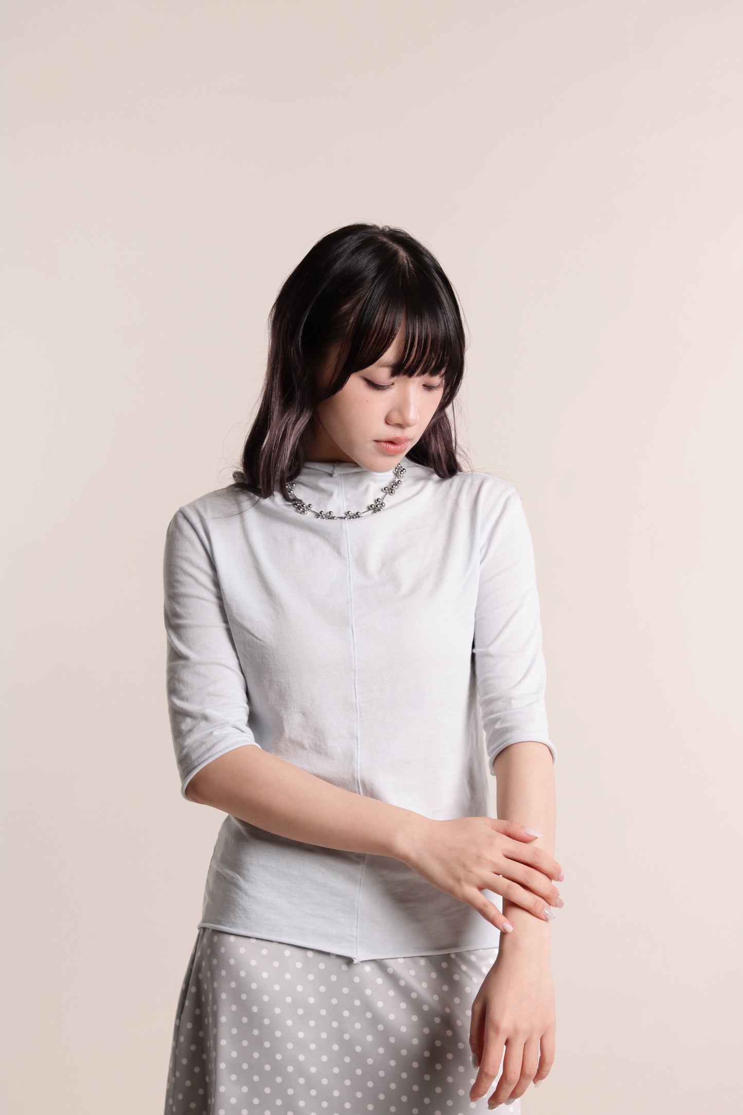 Pure Mock Neck Top (Baby Blue)