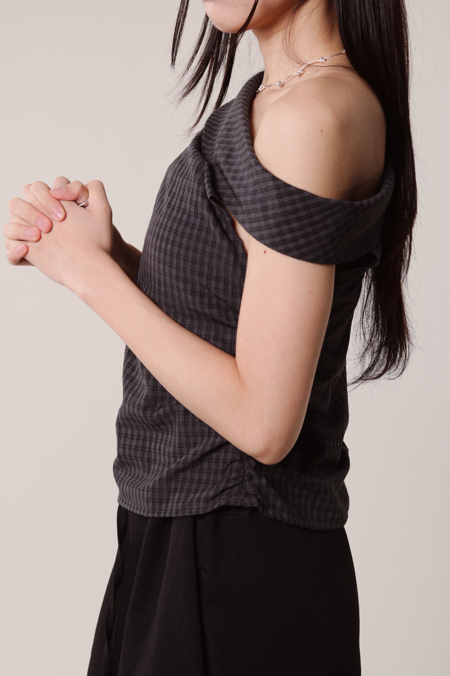 Checkered Devon Top (Black)