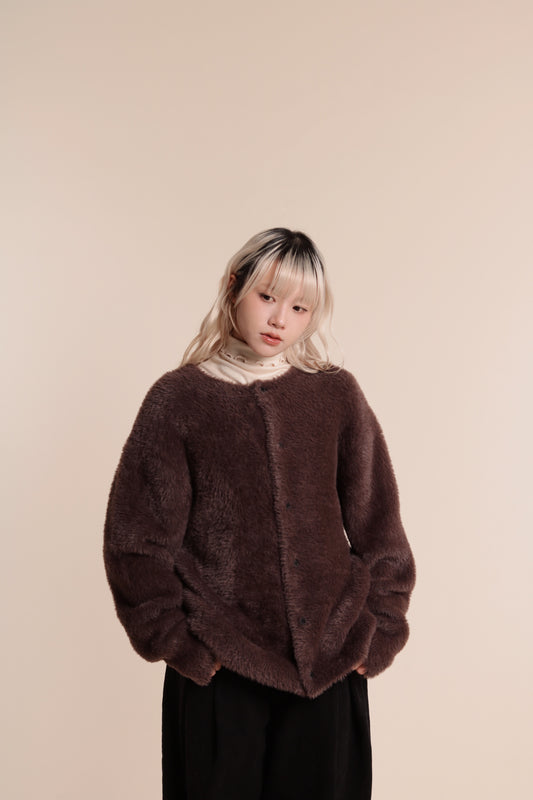 Fluffy Cardigan (Brown)