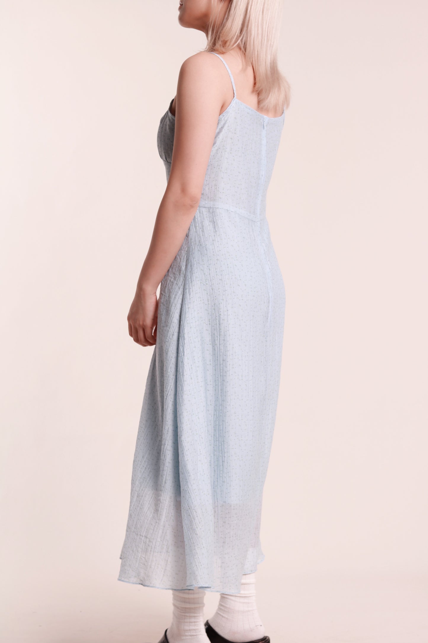 Floral Sleeveless Dress (Blue)