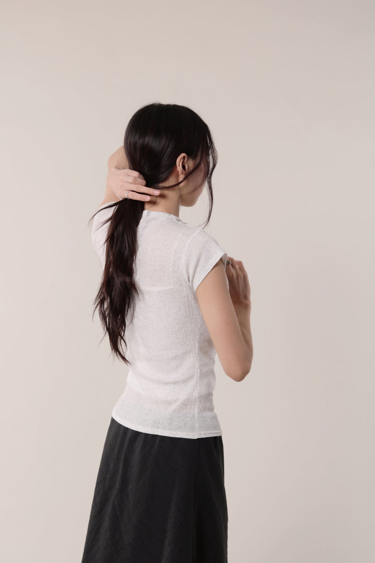 Sep Gathered Tee (Light Grey)