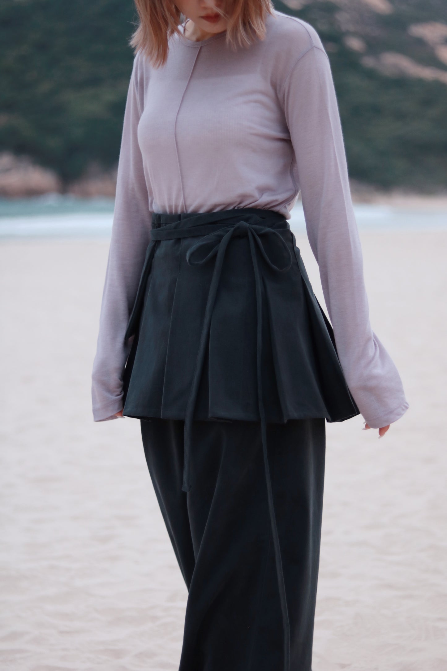Layered Ruffle Pants (Charcoal)