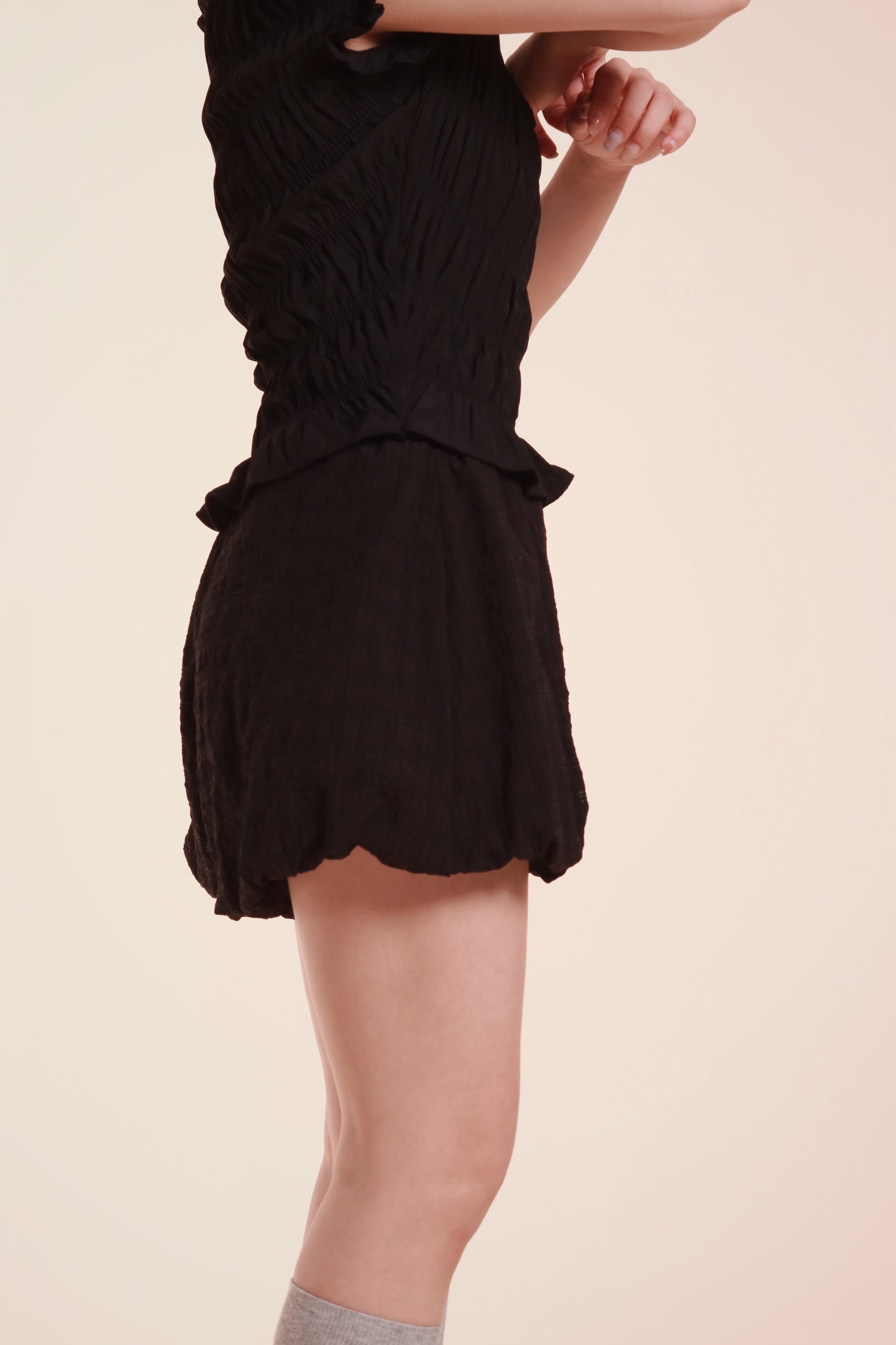 Checkered Pumpkin Shorts (Black)