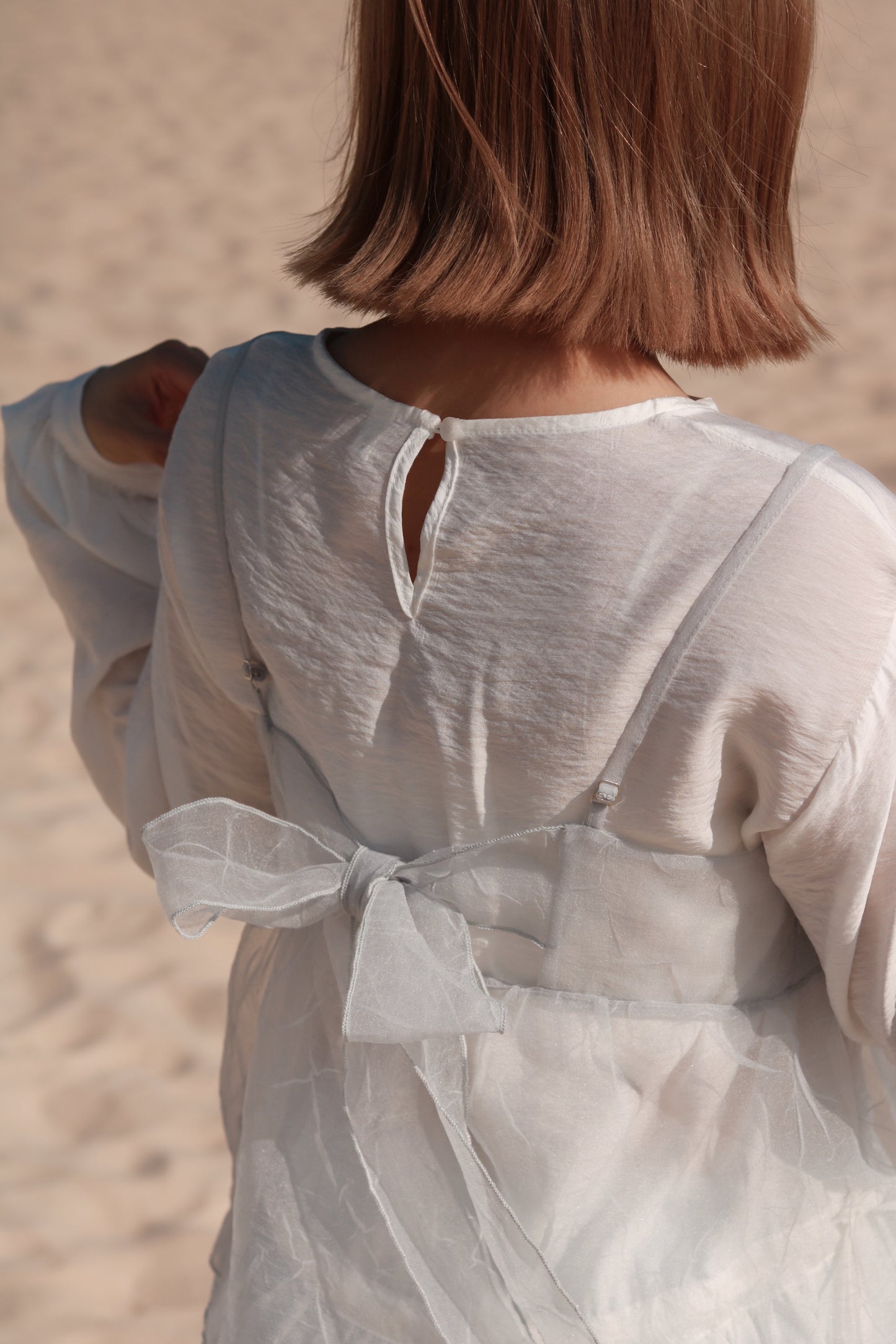 Doll Ribbon Sleeveless Top (Sky)