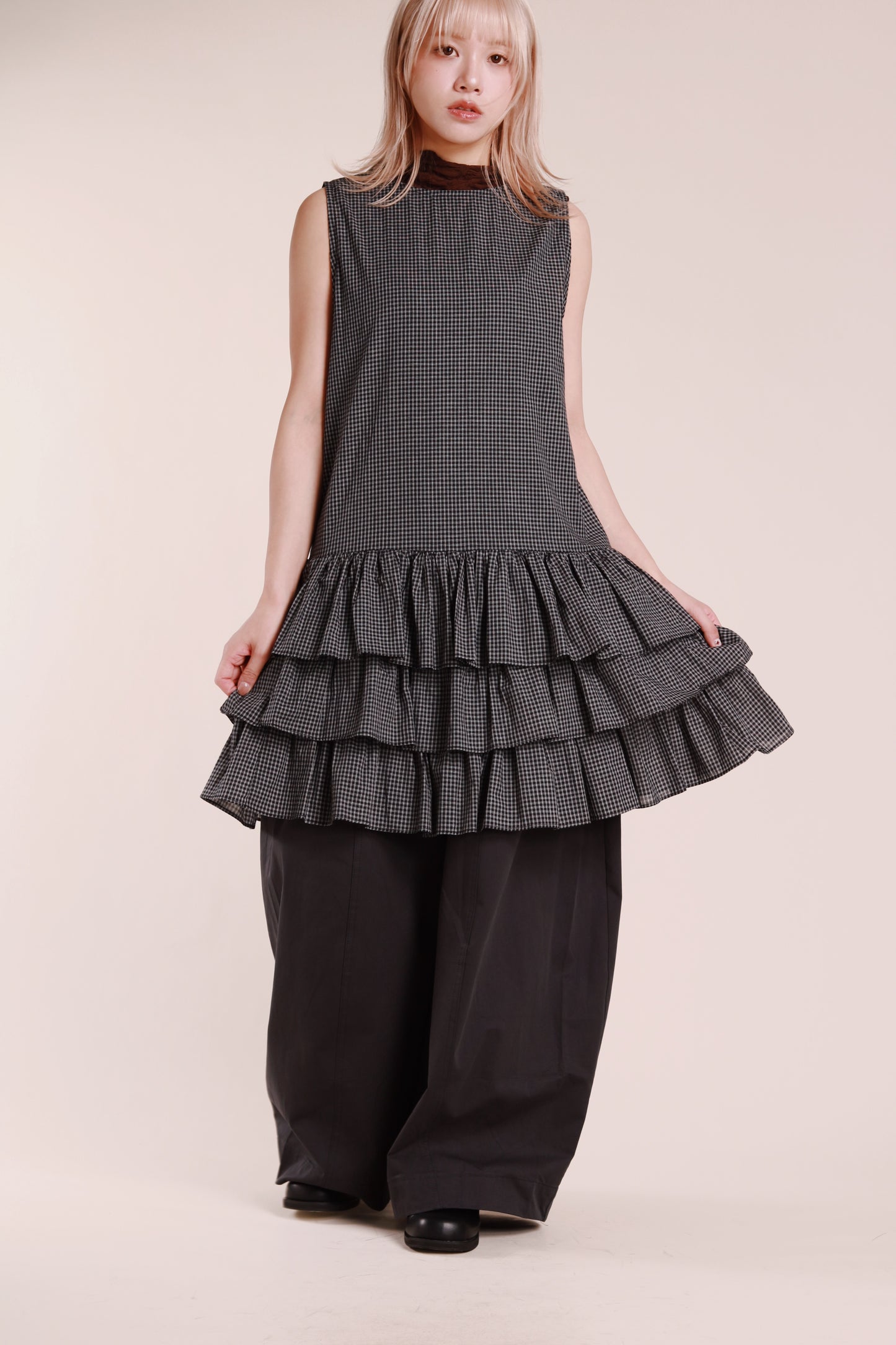 Layered Ruffle Dress (Black)