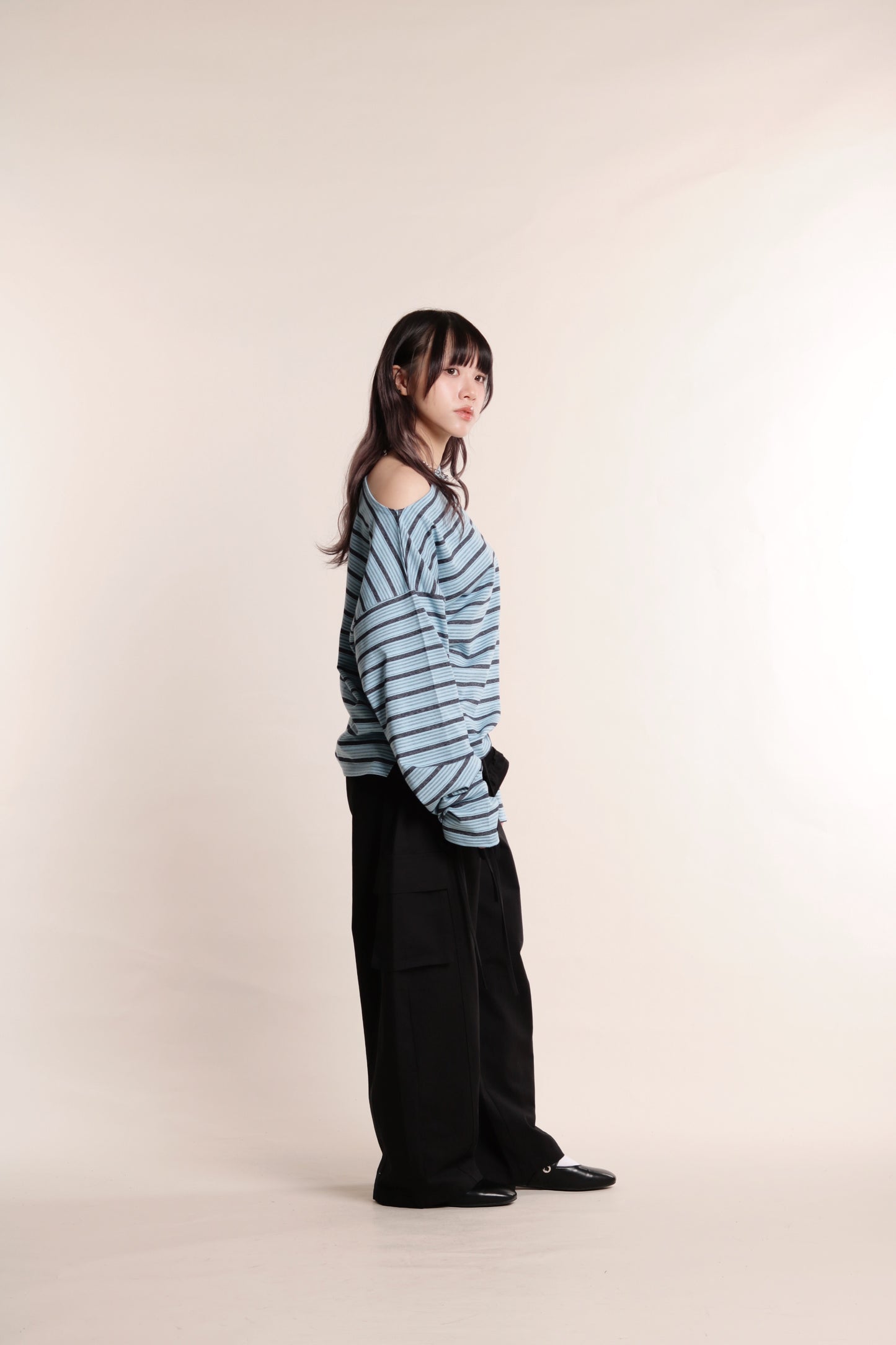 Oversized Stripe Top (Blue)