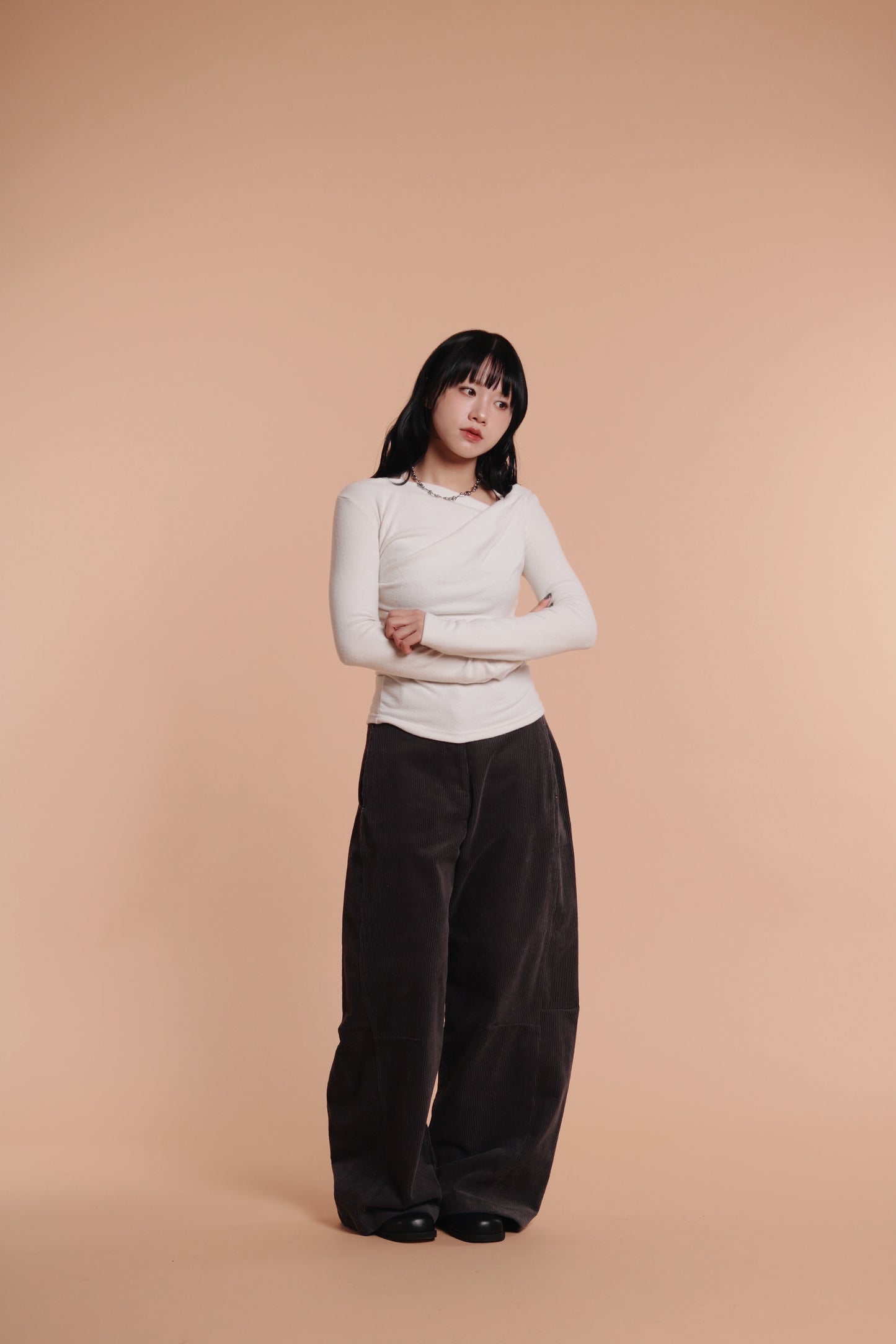 Marie Corduroy Pants (Charcoal)