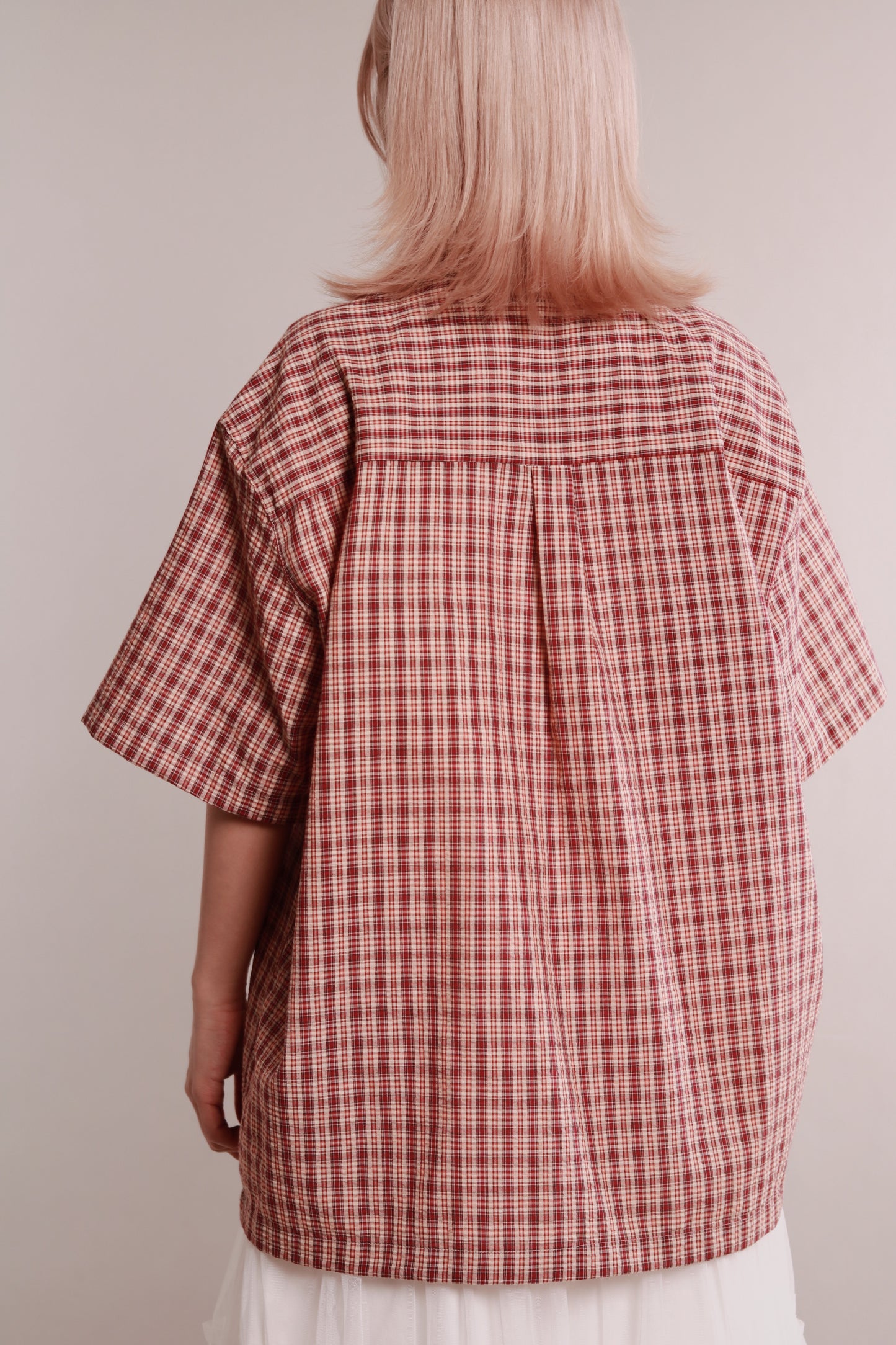 Plaid Loose Shirt (Brown)