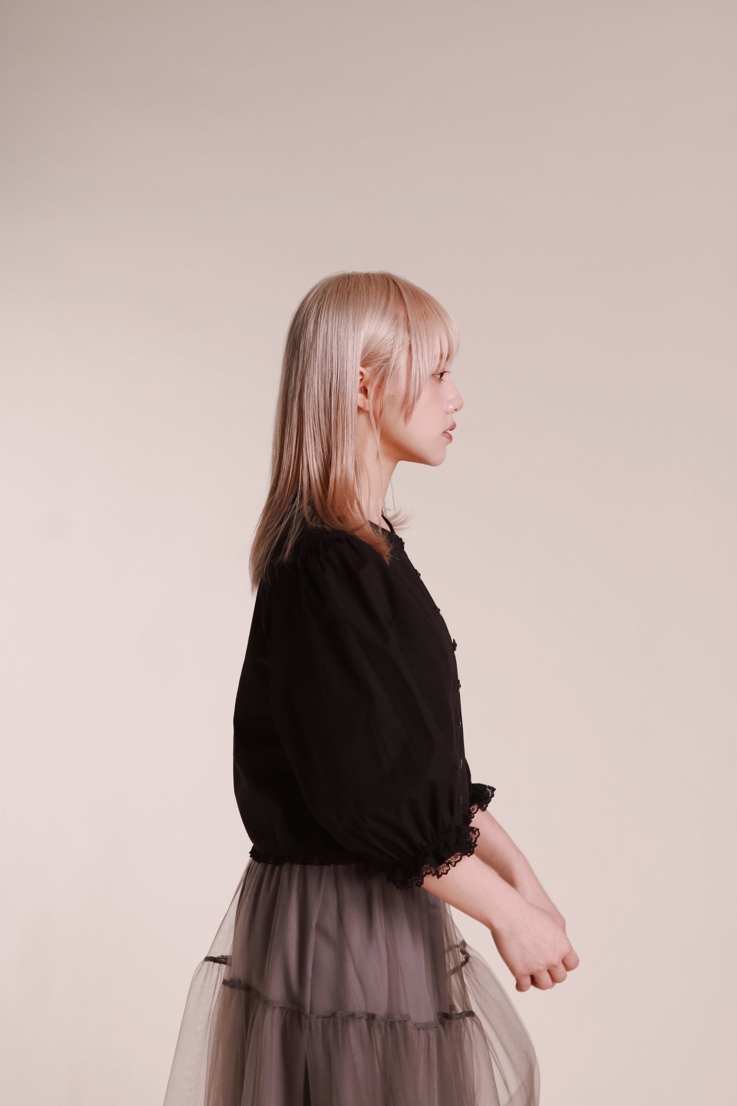 Retro Lace Blouse (Black)