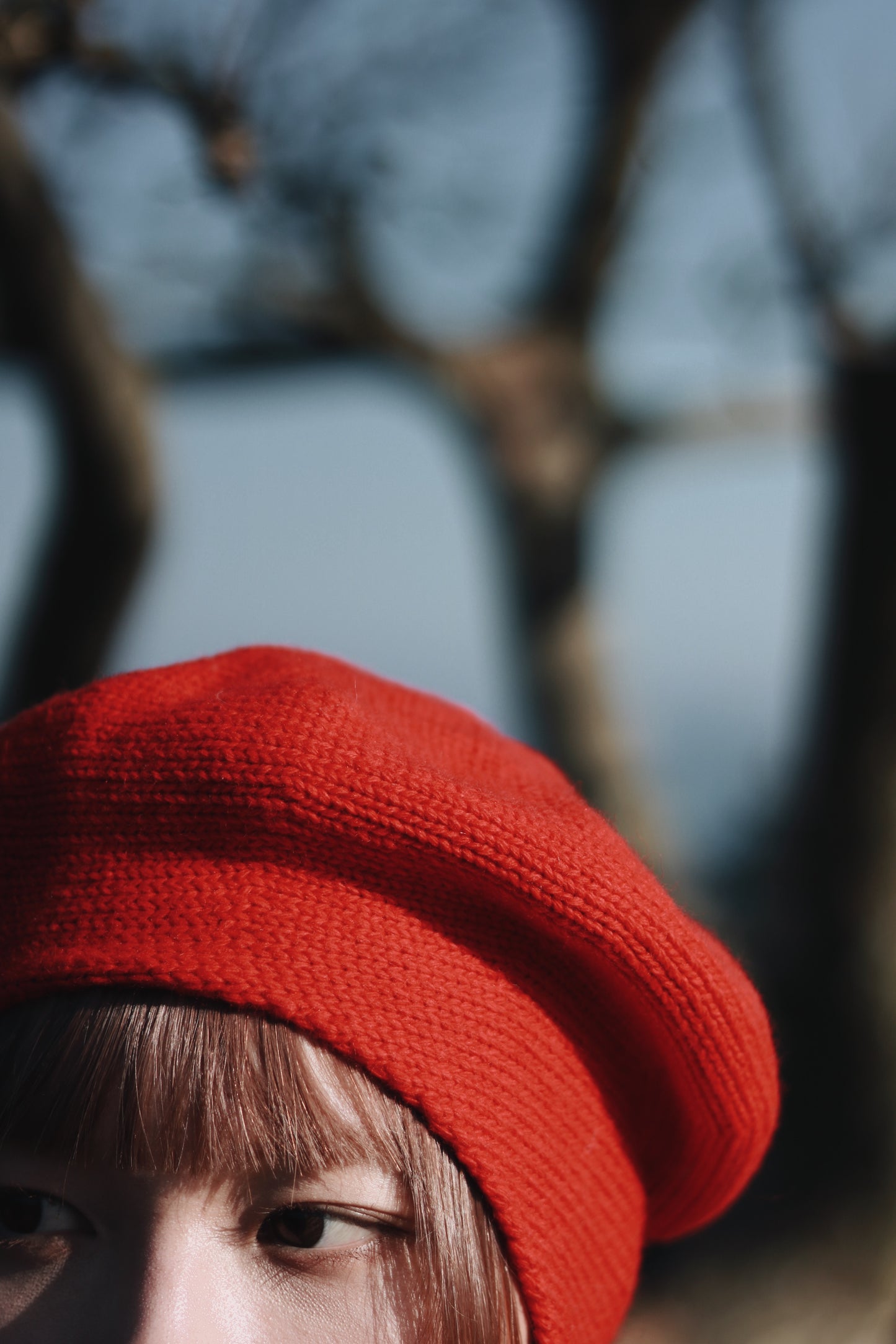 Doll Beret (Black/Grey/Red)
