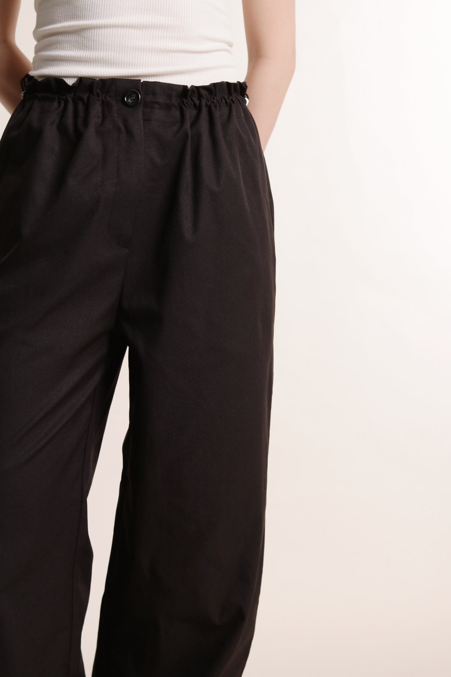 Delia Gathered Pants (Black)