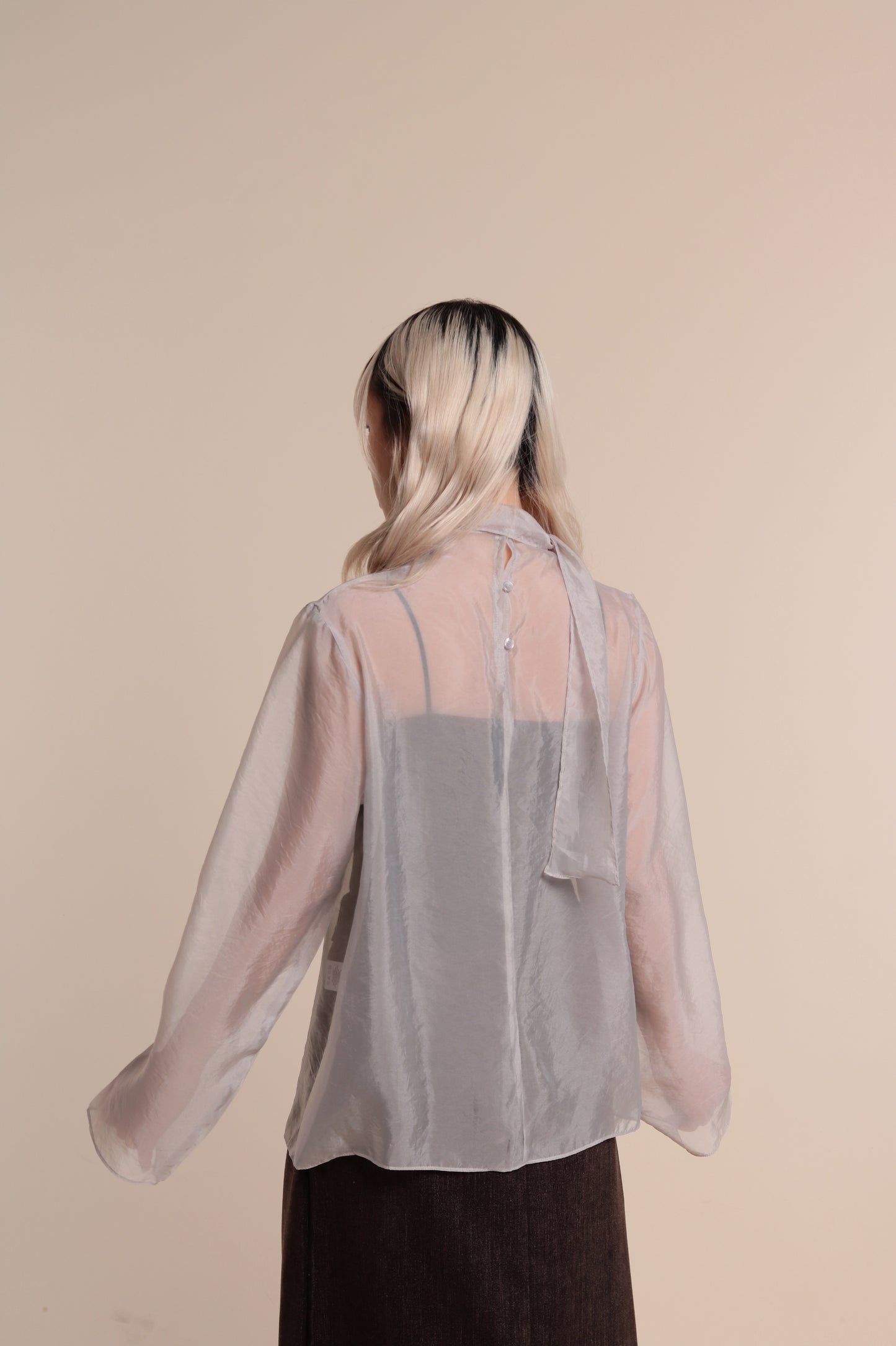 Doll See Through Blouse (Grey)