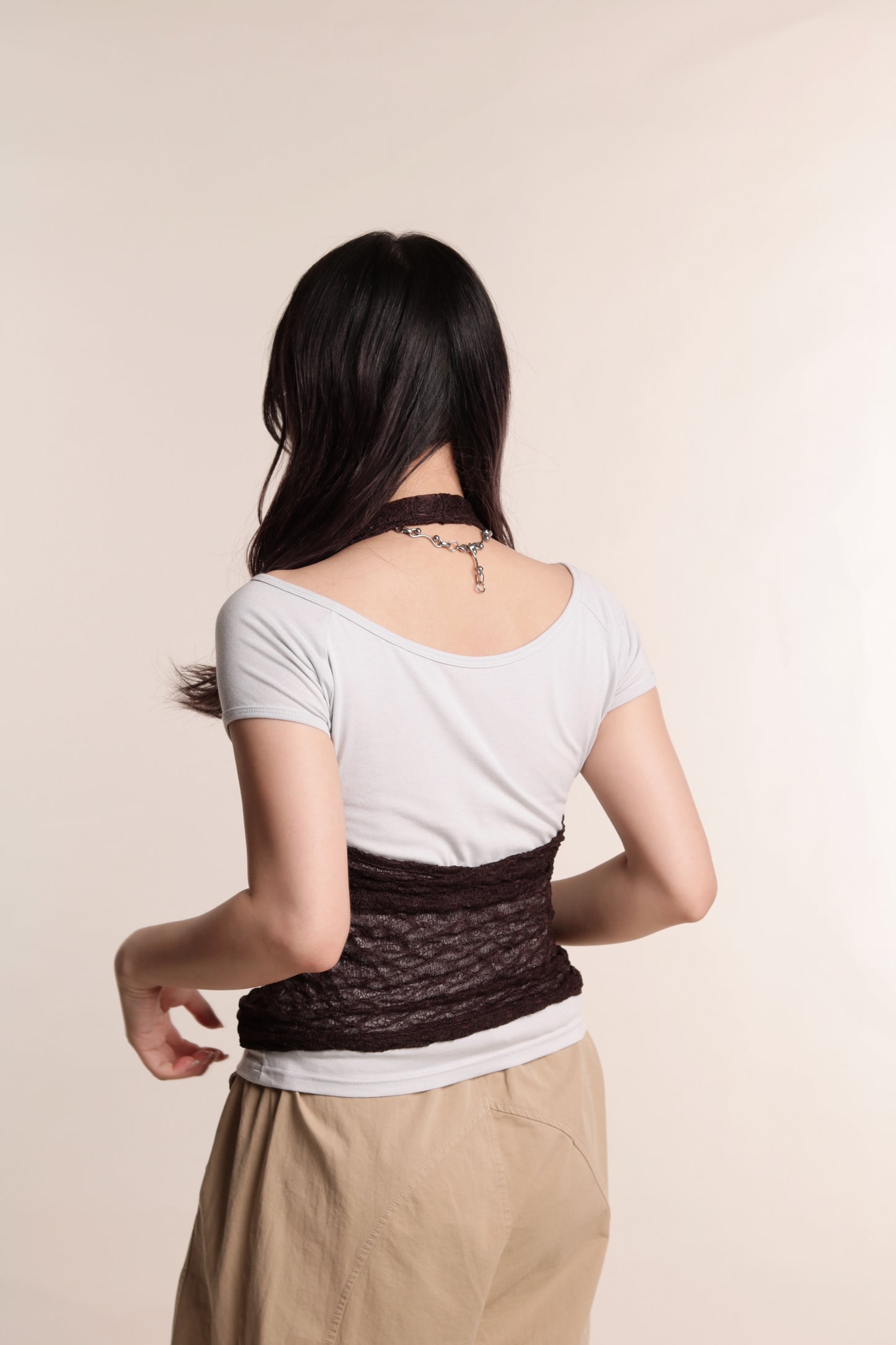 Layered Halter Top Set (Brown)