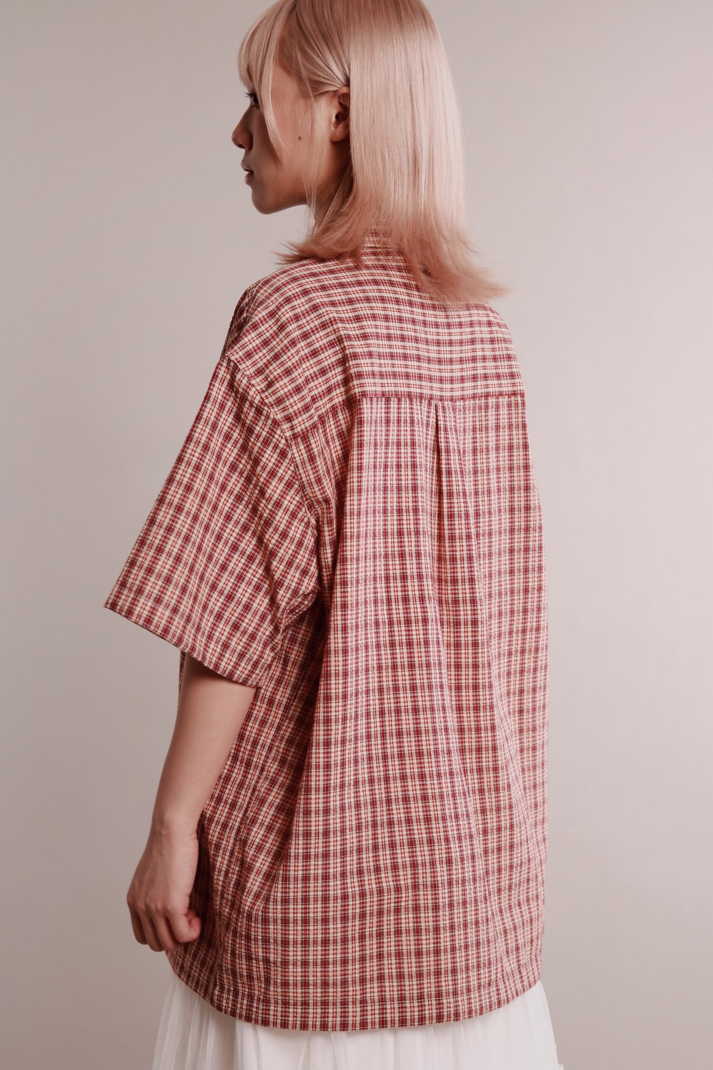 Plaid Loose Shirt (Brown)