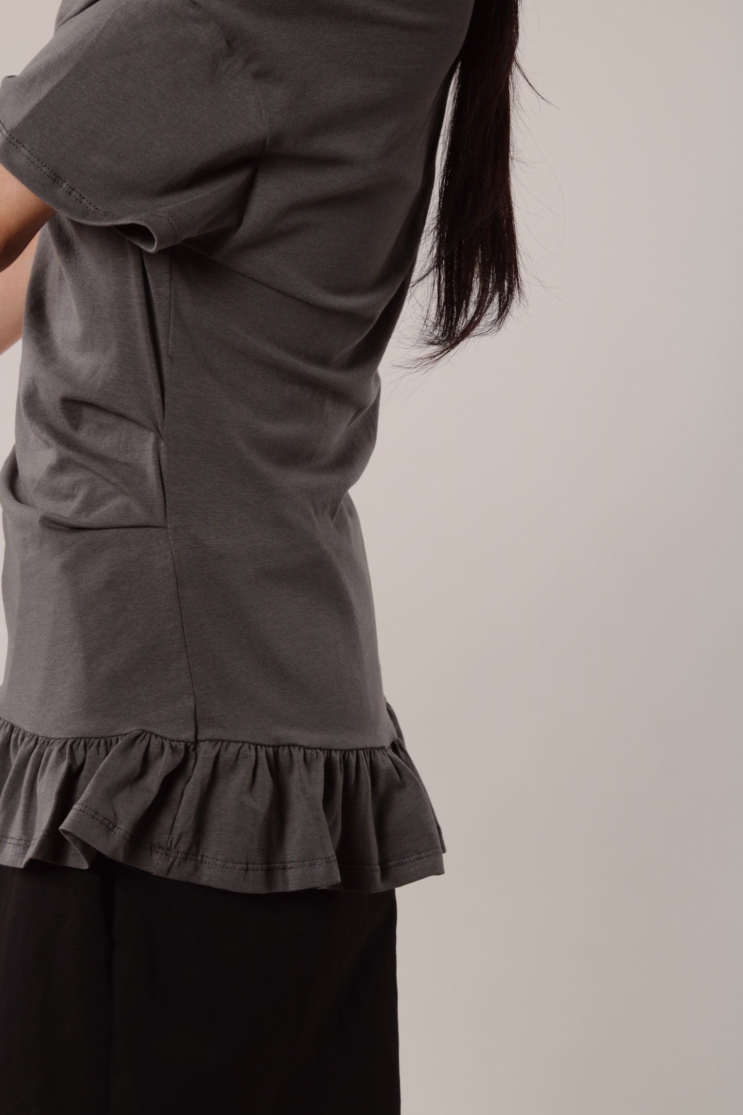 Ruffle Top (Charcoal)