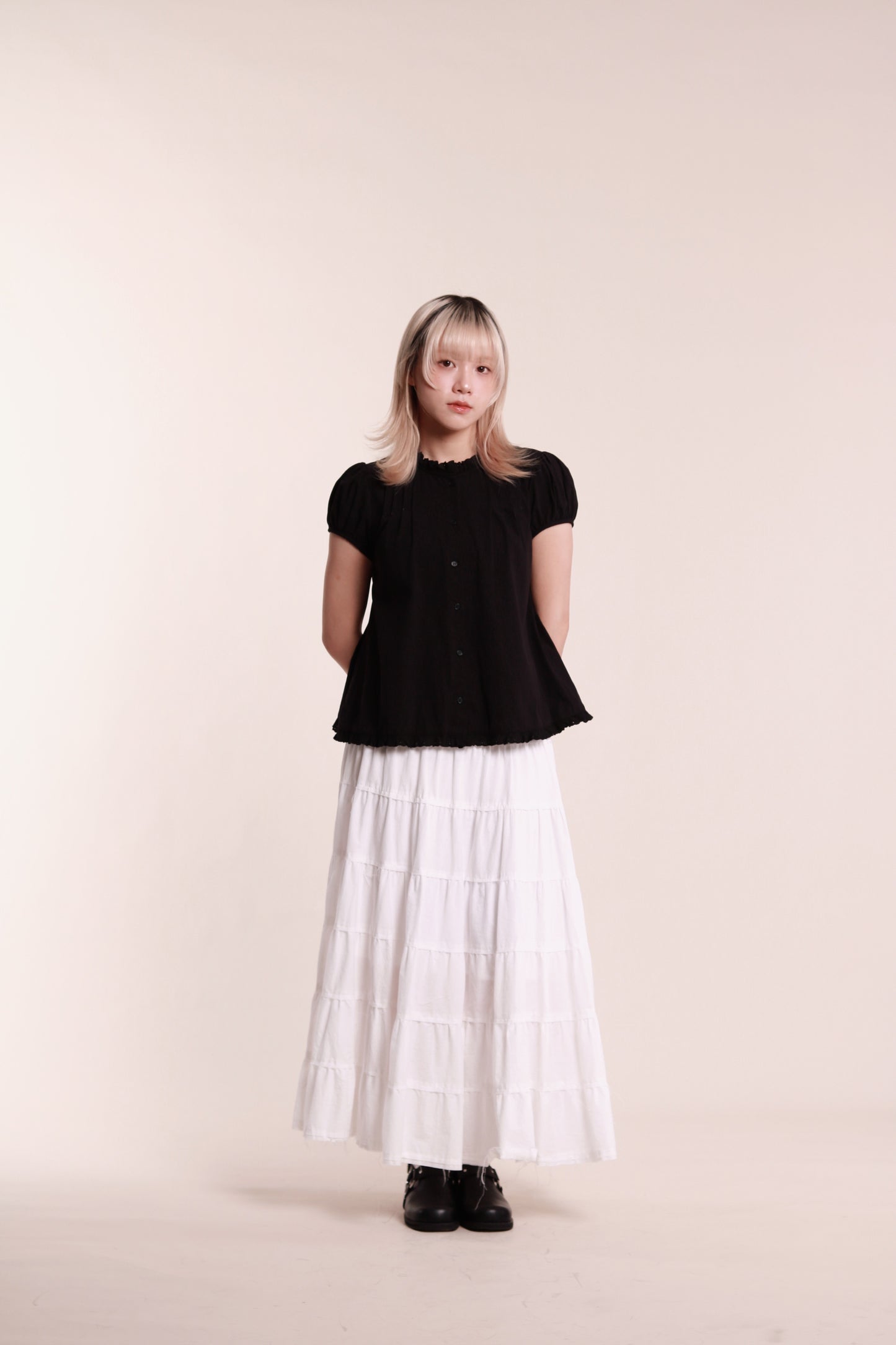 Puff Sleeve Blouse (Black)