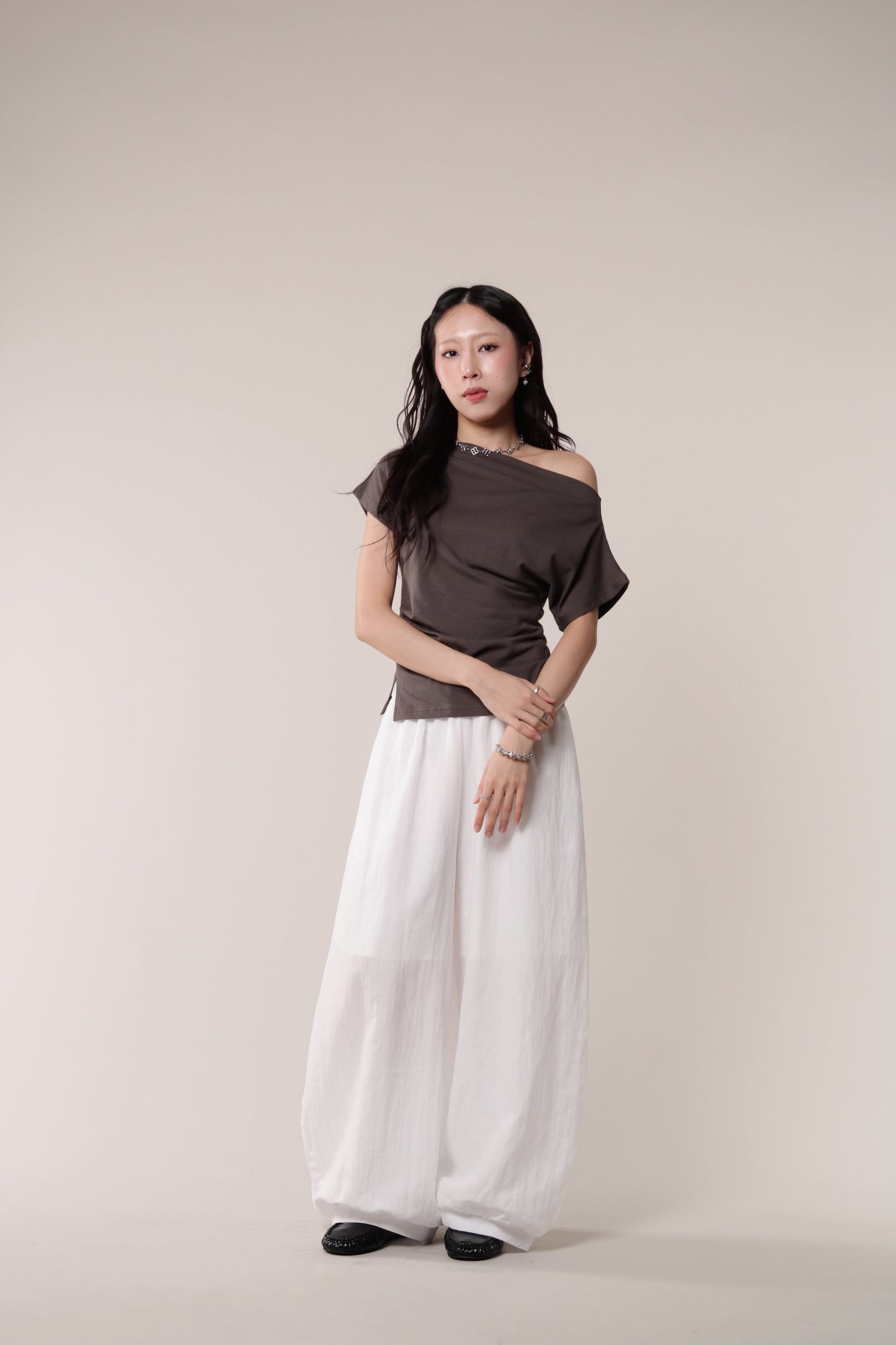 Linen Bubble Pants (White)