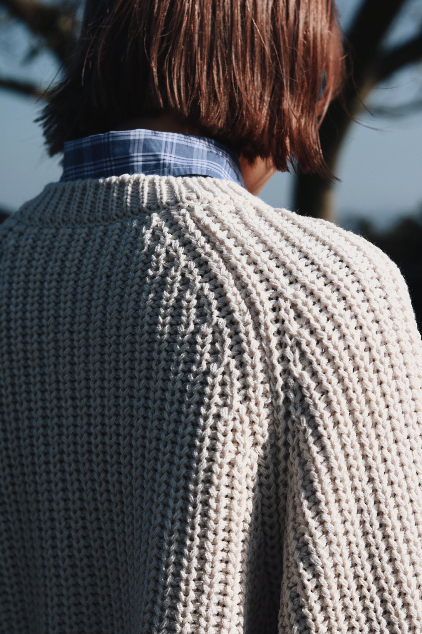 Puff Sleeve Cardigan (Ivory)