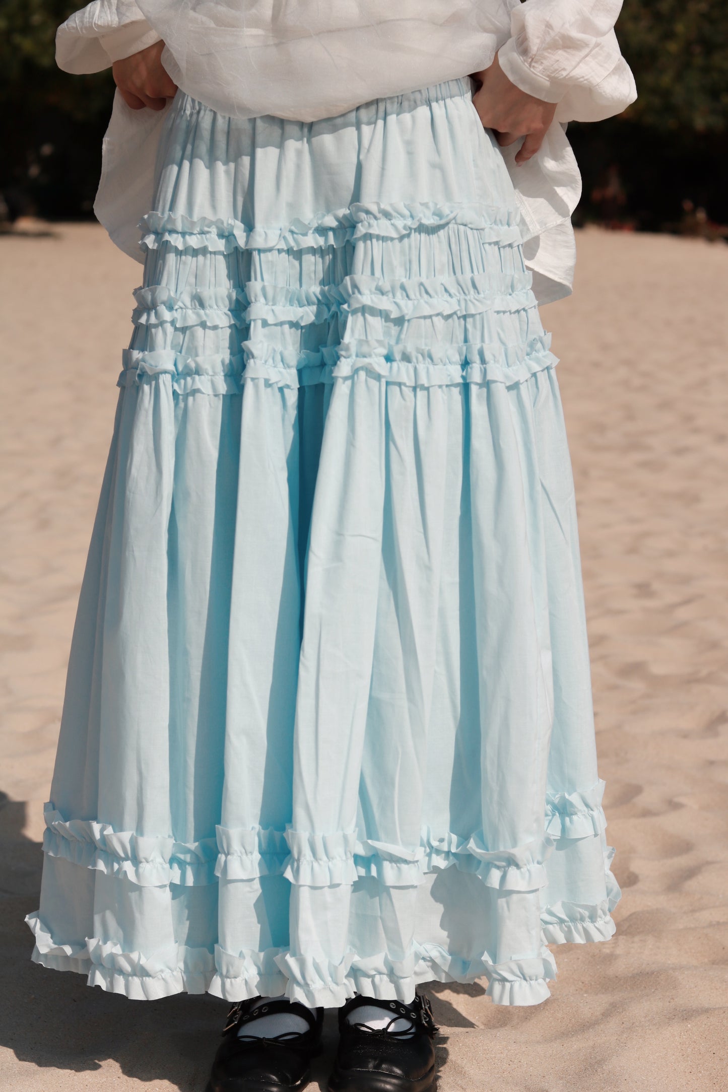 Doll Double Ruffle Skirt (Blue)