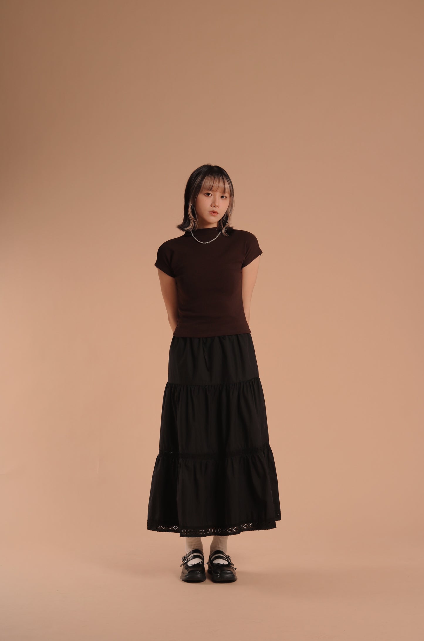 Cap Sleeve Tee (Brown)